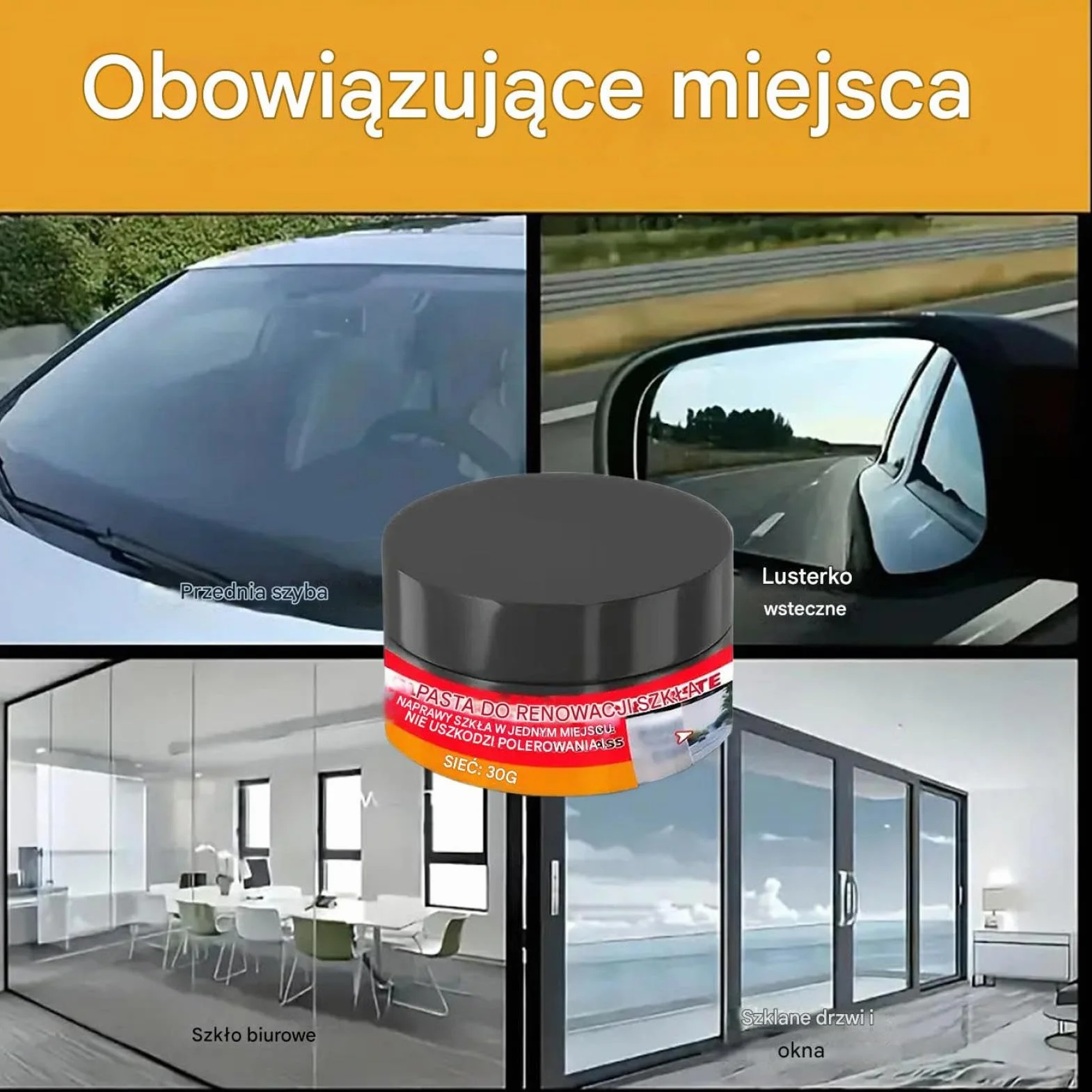 Open View Compound - Glass Scratch Repair Solution, Auto Windshield Restorer with Shine, Water Spot Remover Duo with Glossy, Car Care Style, Cleaning Supplies for SUV, Truck, Sedan, RV