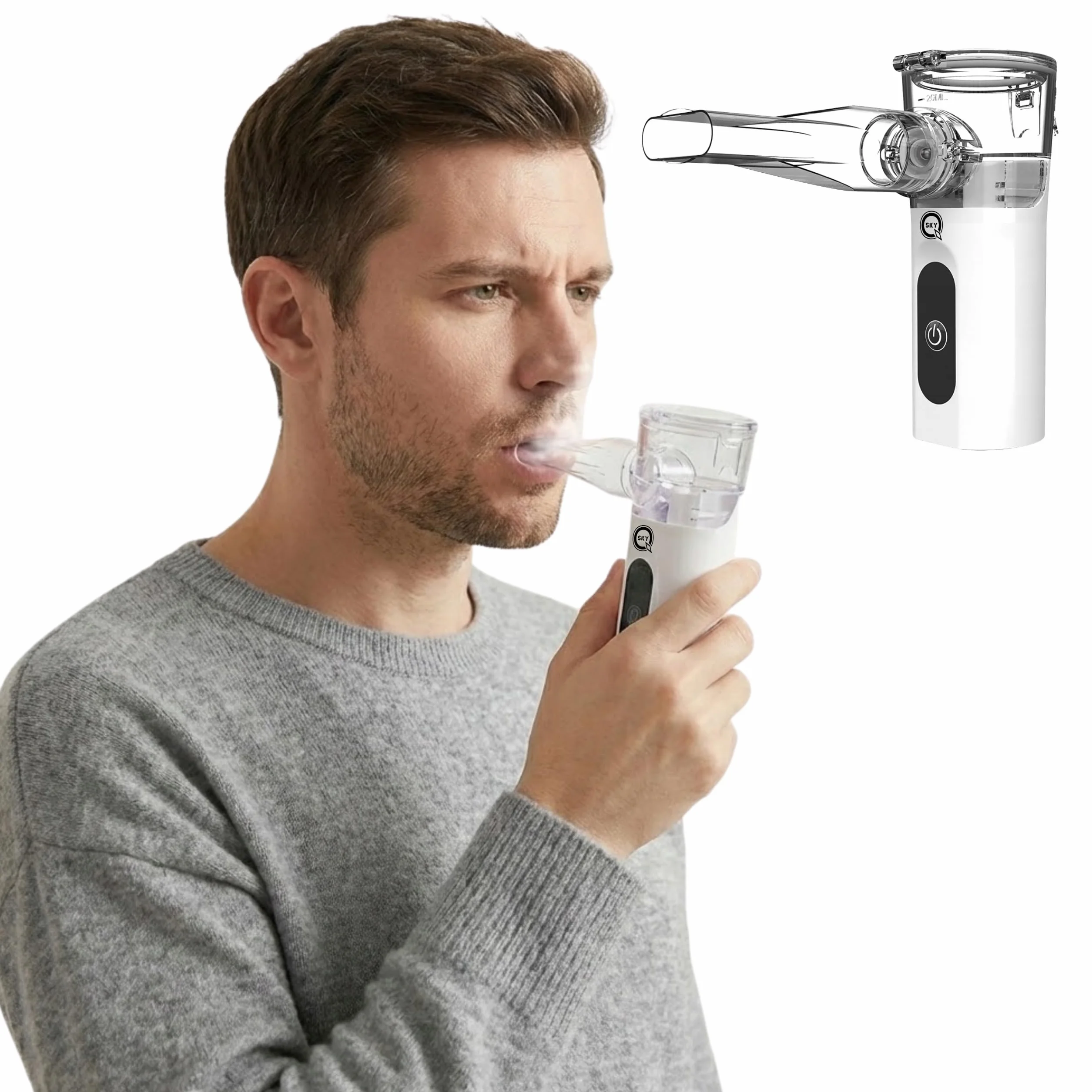 Inhalator Nebulizator Przenośny Cichy Akumulator QSKY dla Dzieci i Dorosłych
