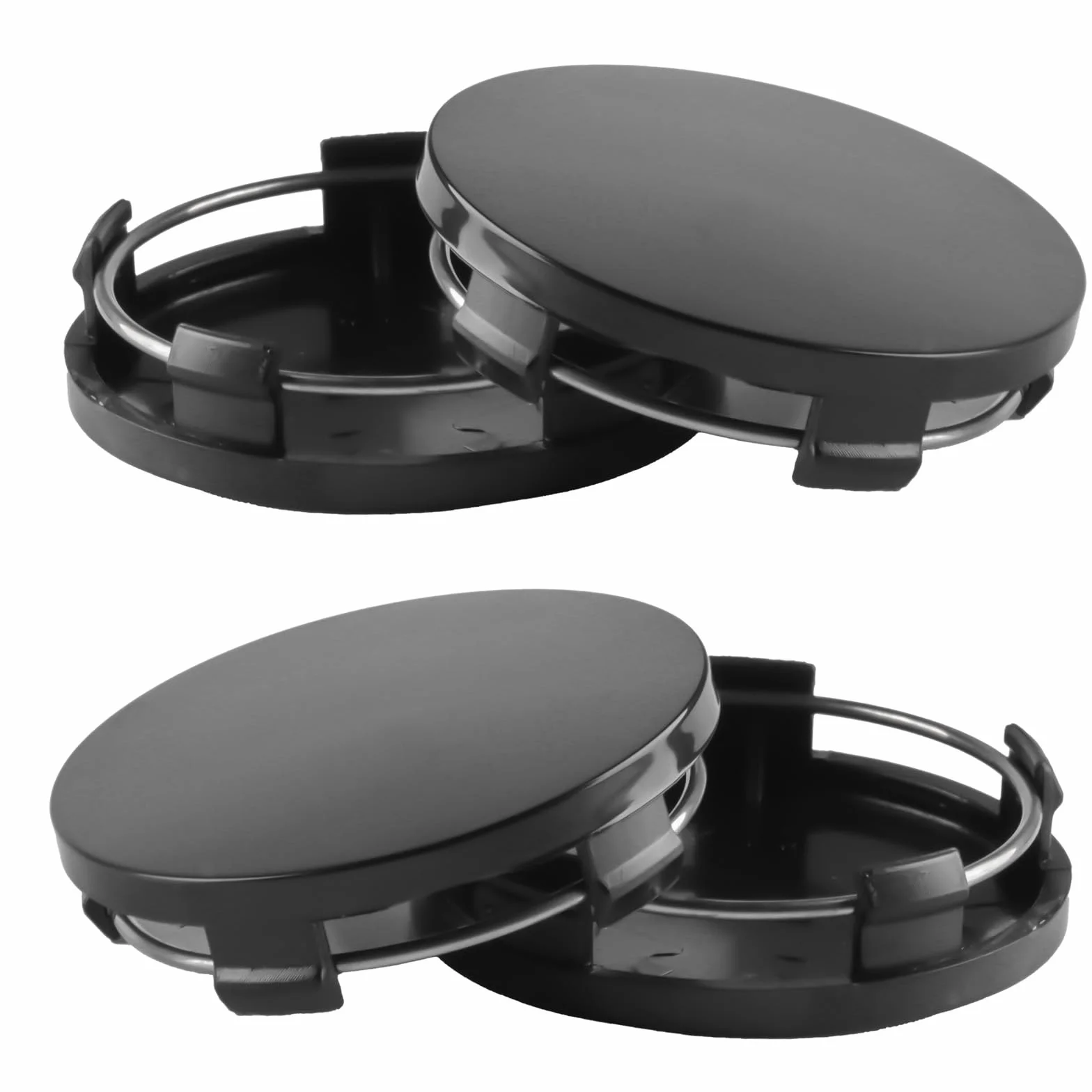 Komplet 4 sztuk Kapsle do piast kół, pokrywy piast ID 56mm OD 60mm, kapsle do felg, kapsle do piast, kapsle do samochodowych piast, Uniwersalne pokrywy piast ABS na dodatki do kół, kolor czarny
