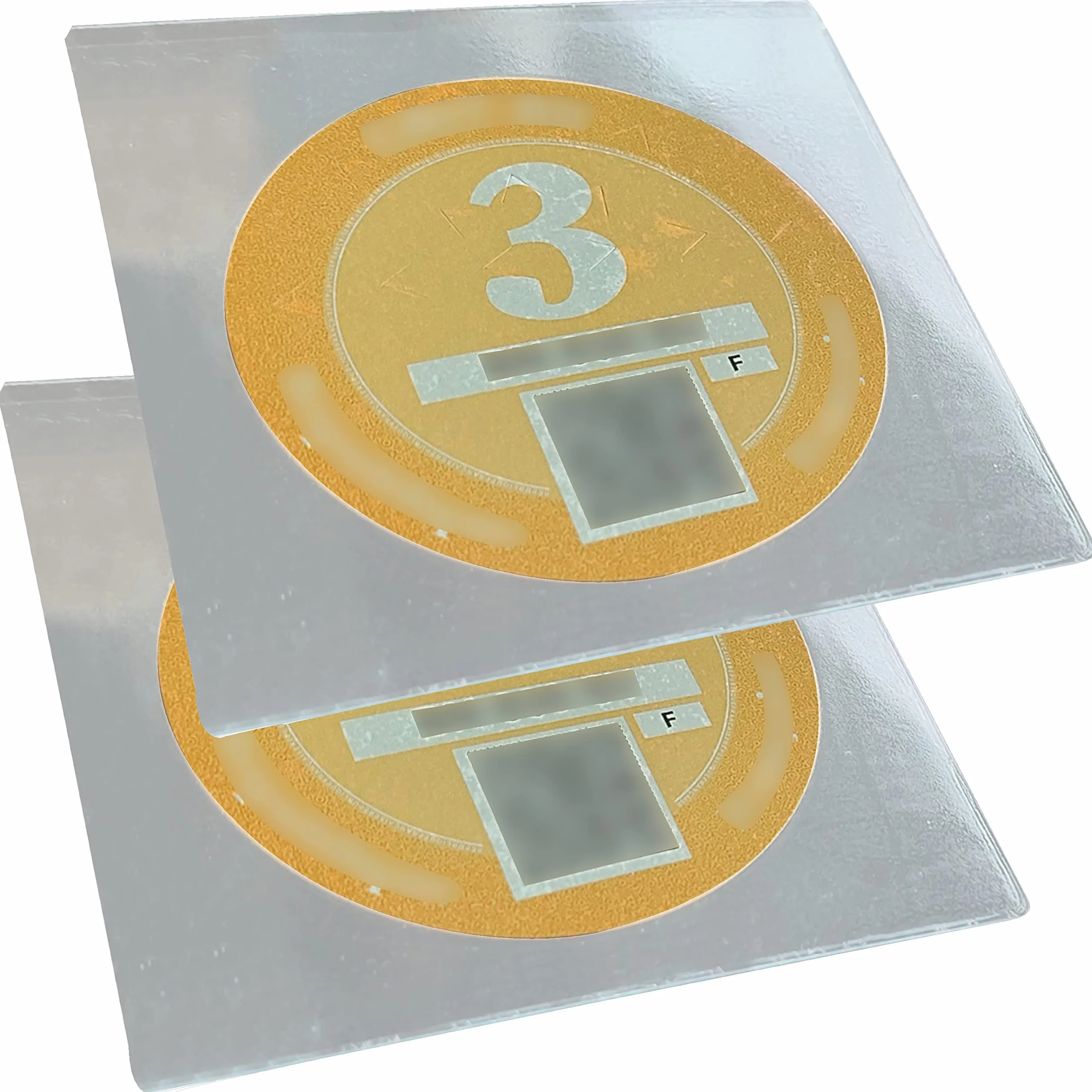 Easyboost 2 samoprzylepne kieszenie na winiety Crit'Air Motocykl Auto plastikowe etui ochronne przezroczyste laminowane 90 x 90mm
