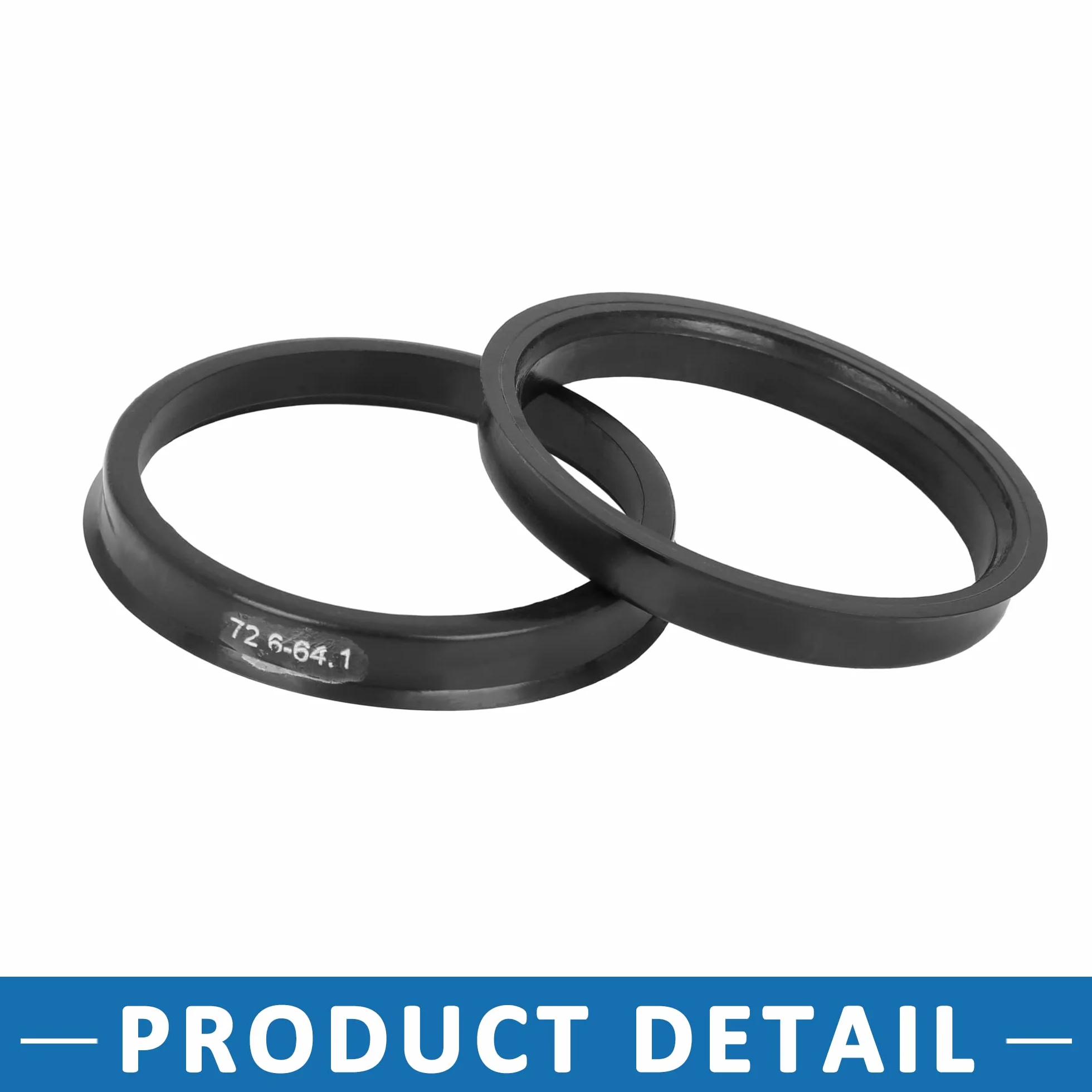 A ABSOPRO Pierścienie środkowe 72,6 mm do 64,1 mm czarne tworzywo sztuczne (zestaw 4 szt.)