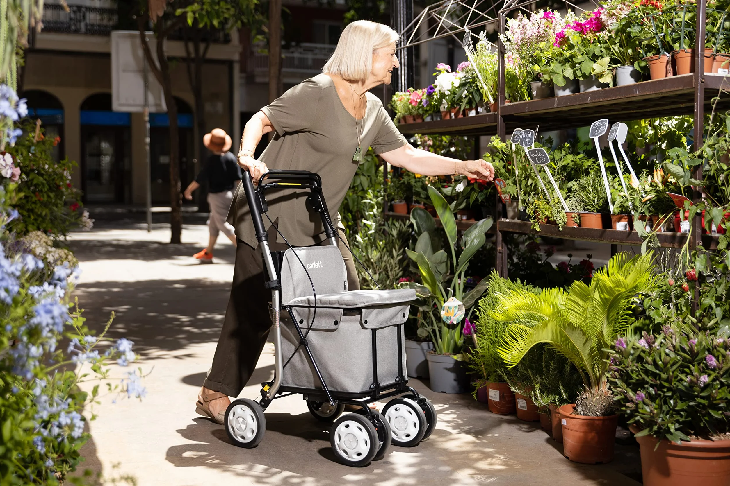 Carlett Lett800 Senior Comfort Wózek na zakupy składany 4-kołowy 29 l 15 kg czerwony