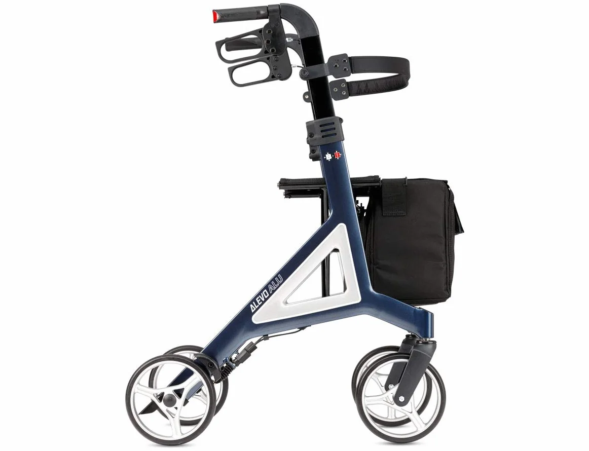 Bischoff & Bischoff Alevo aluminiowy chodzik składany SH 58,5 cm rollator z siedziskiem niebieski