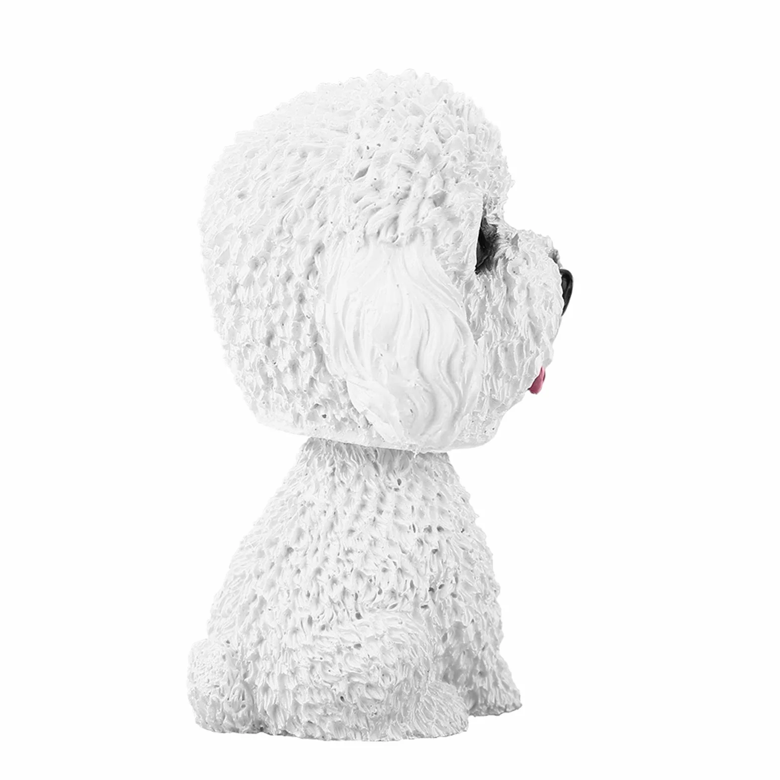 Kiwający Pies do Samochodu Tańcząca Bobble Head Dog Westie Deska Rozdzielcza Żywica Biała Symulacja Potrząsająca głową Pies Decor Bobble Head Zabawka Wnętrze Samochodu Ozdoba (Miś (biały))