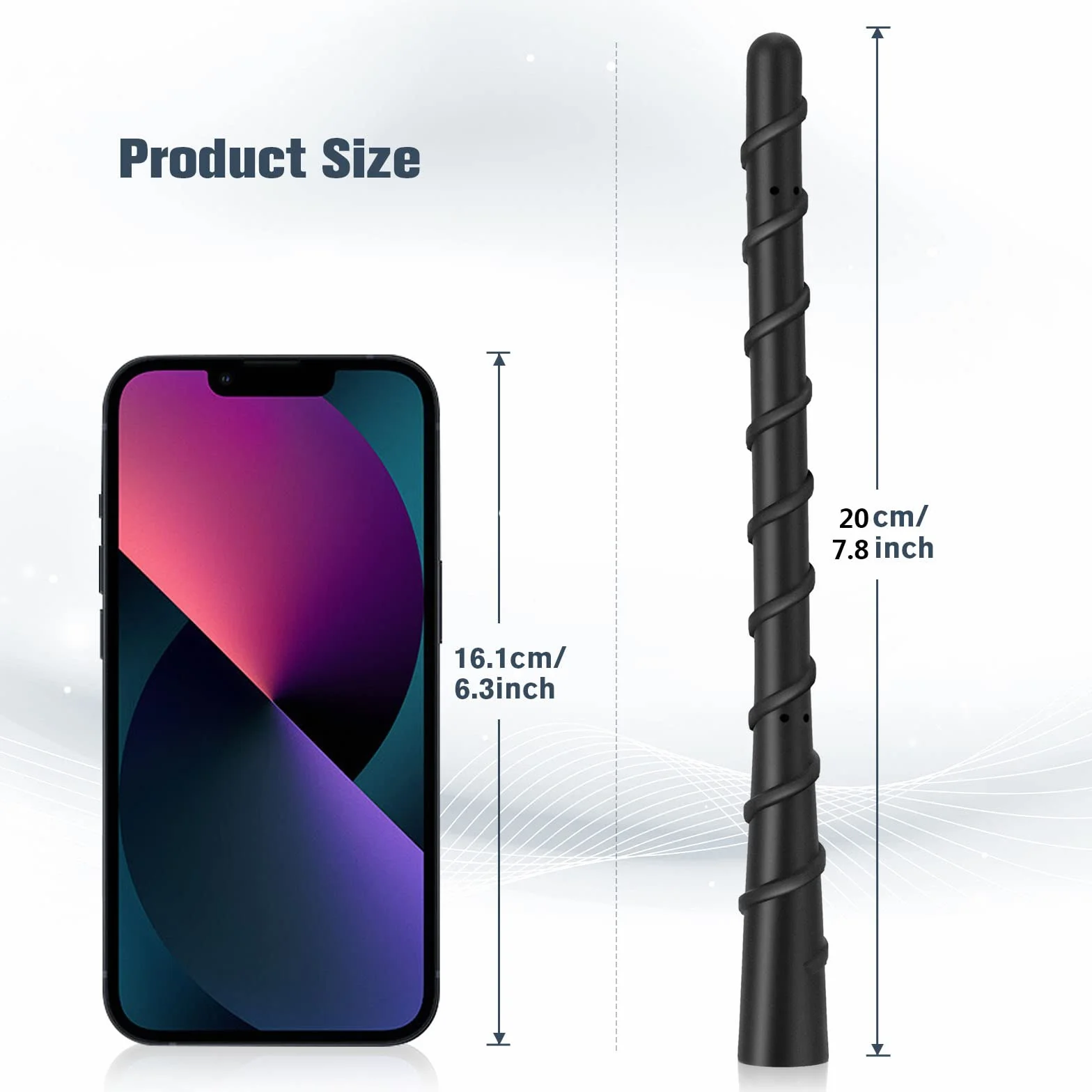 PAIRIER krótka 20cm samochodowa antena dachowa Uniwersalna antena dachowa samochodowa dla optymalnego odbioru AM/FM z M4, M5, M6 Superkompatybilność