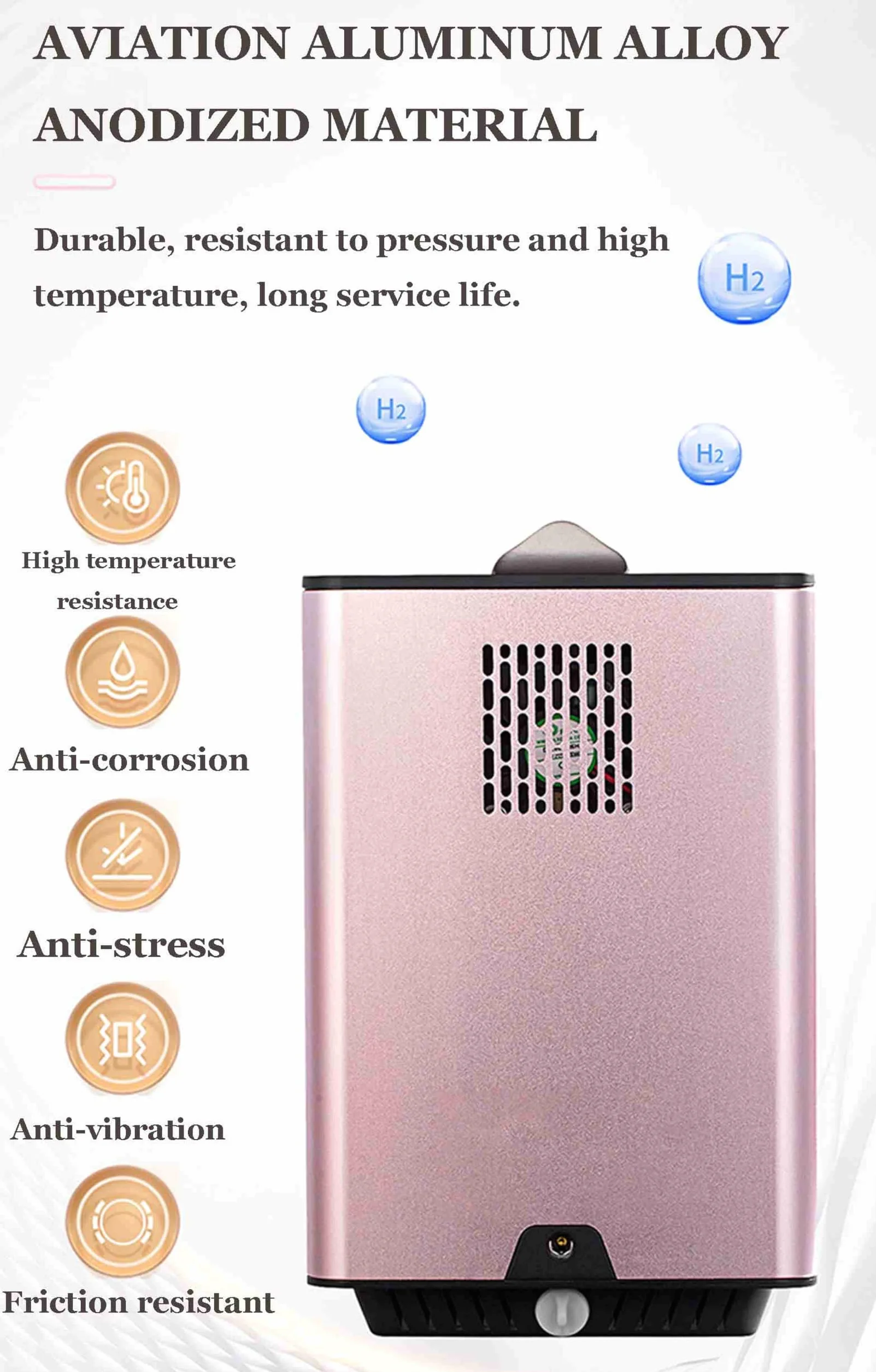 Inhalator wodoru H2 225 ml/min Podwójny SPE/PEM 99,99% czystości