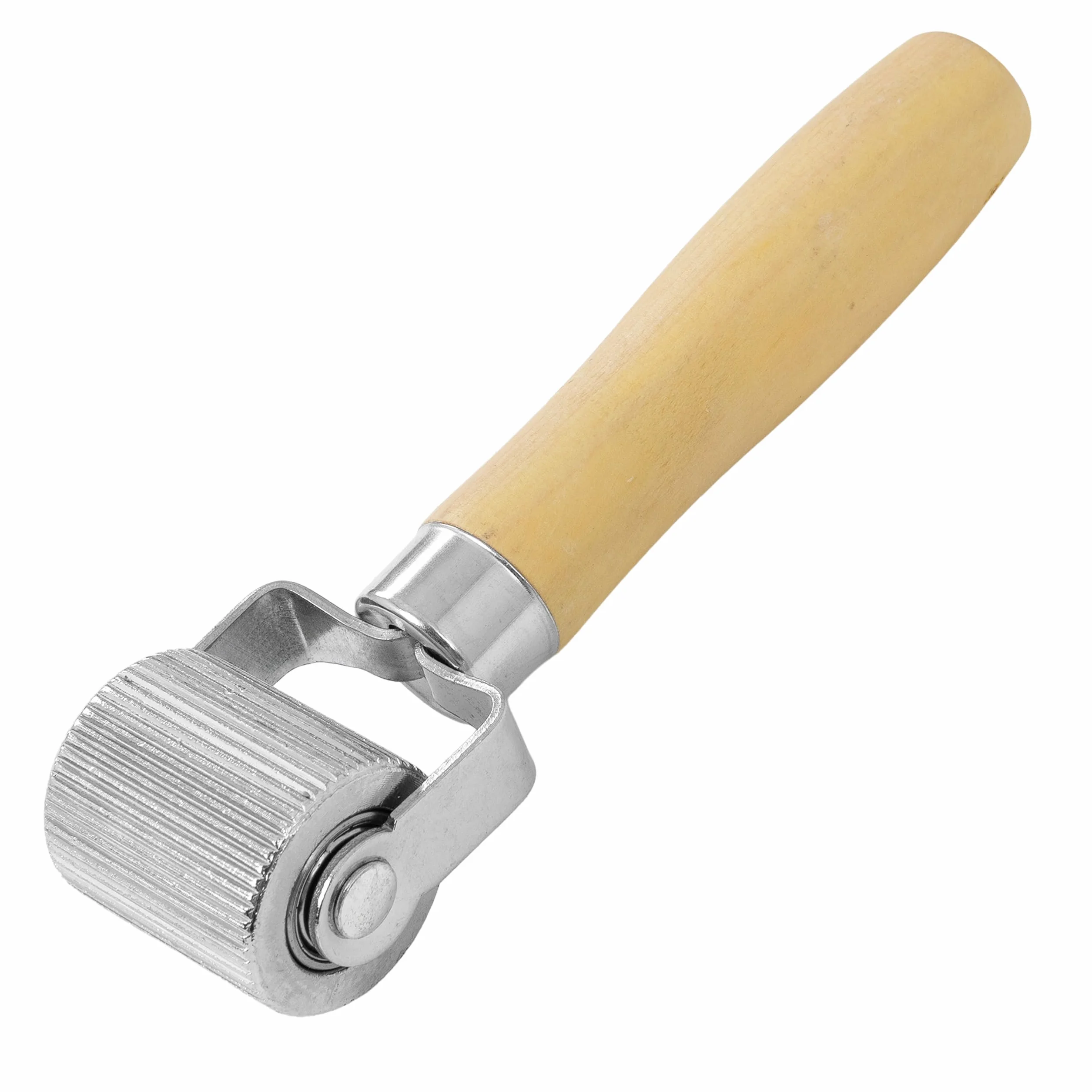Metalowy Wałek Dociskowy z Łożyskiem – Rolka do Montażu Mat Butylowych i Wygłuszających – Ułatwiająca Pracę Ergonomiczna Drewniana Rączka (40 mm)