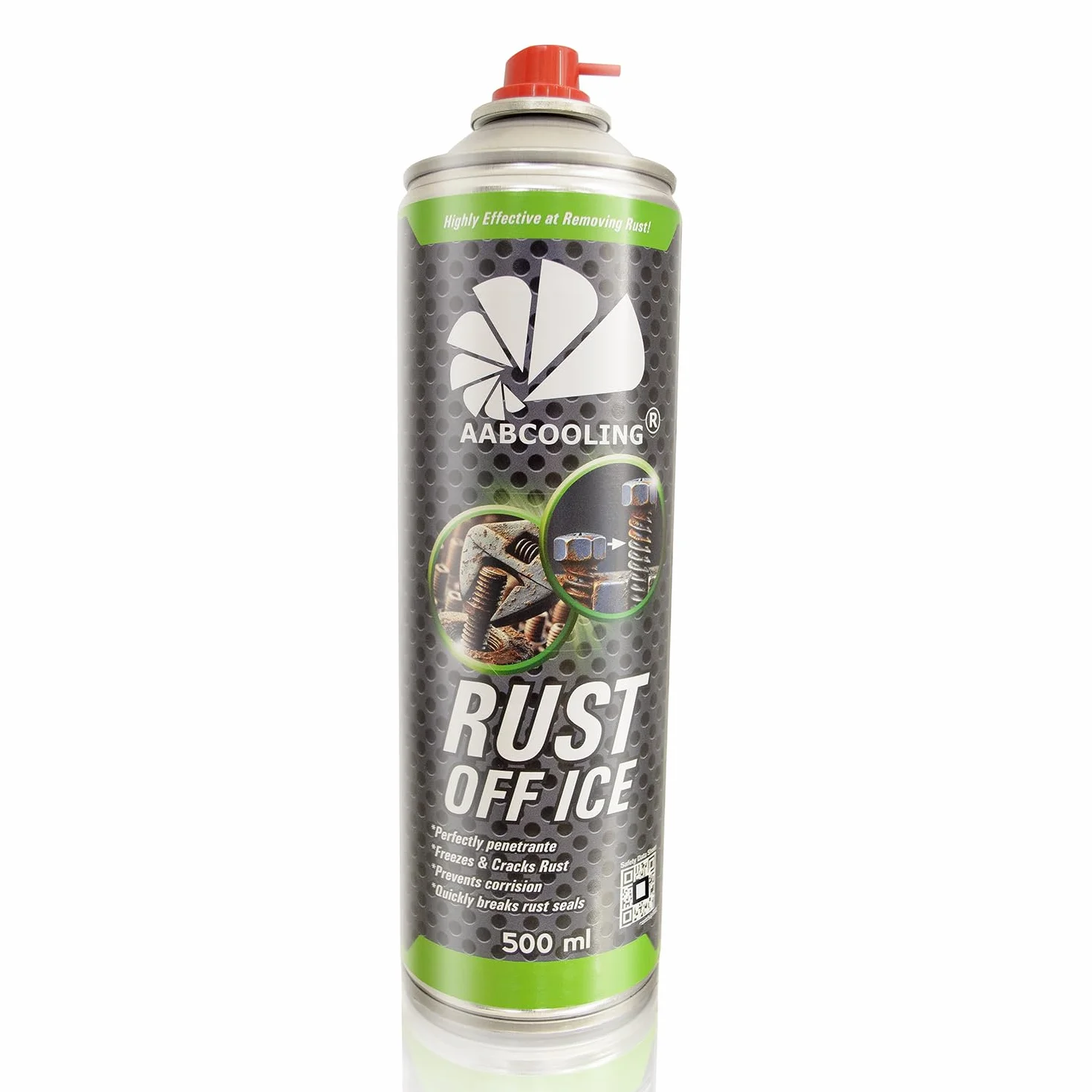 AABCOOLING Rust Off Ice 1x 500ml - Szybki odrdzewiacz z efektem zamrażania -40°C, Usuwa rdzę, Luzuje zapieczone śruby i nakrętki, Inhibitor rdzy, Neutralizator rdzy, Środek antykorozyjny w spray-u