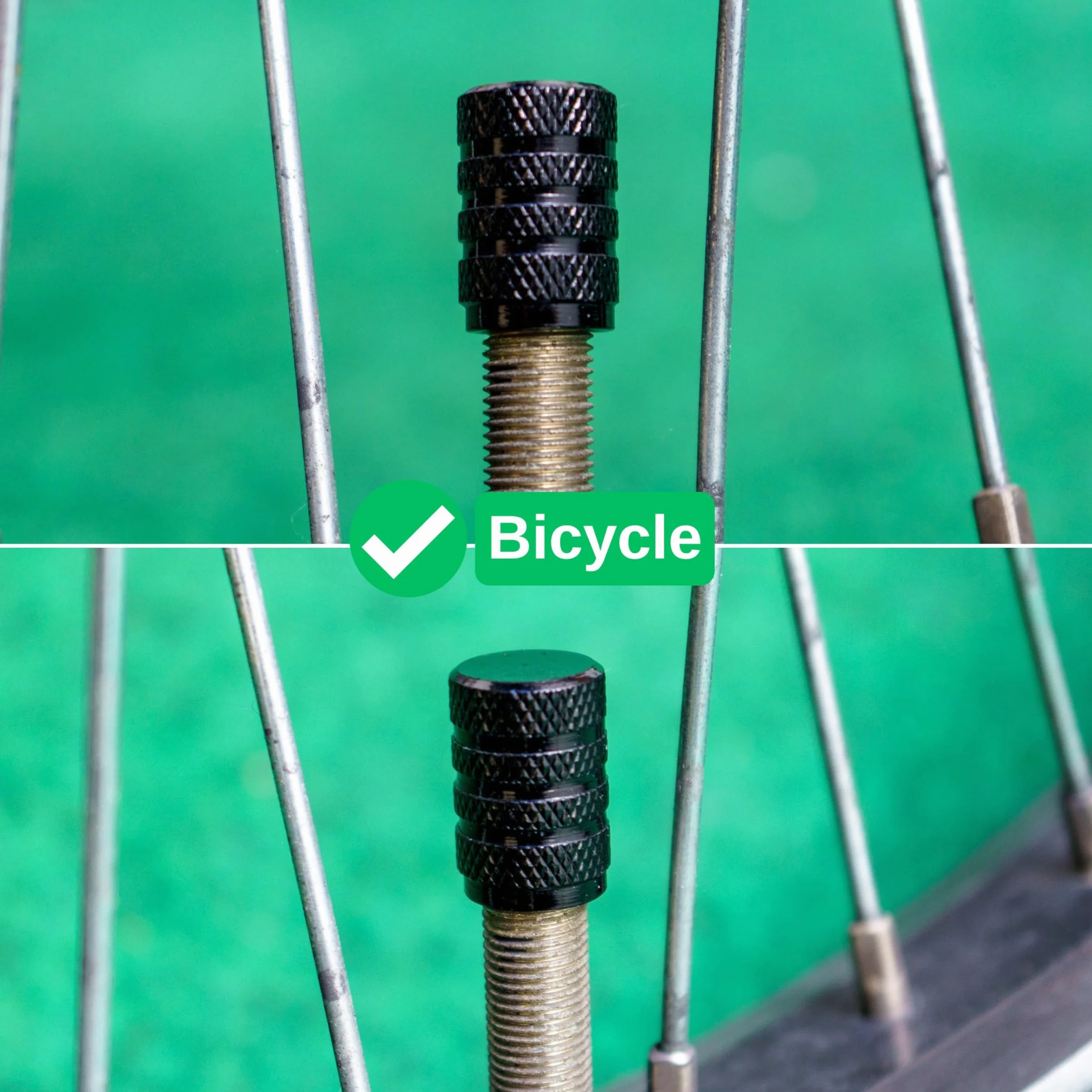 Nakrętki na wentyle wykonane z aluminium, 8 x czarne kapturki na wentyle samochodowe z uszczelką, do roweru, motocykla, samochodu, przyczepy, skutera, kapturki na wentyle samochodowe, 8 szt
