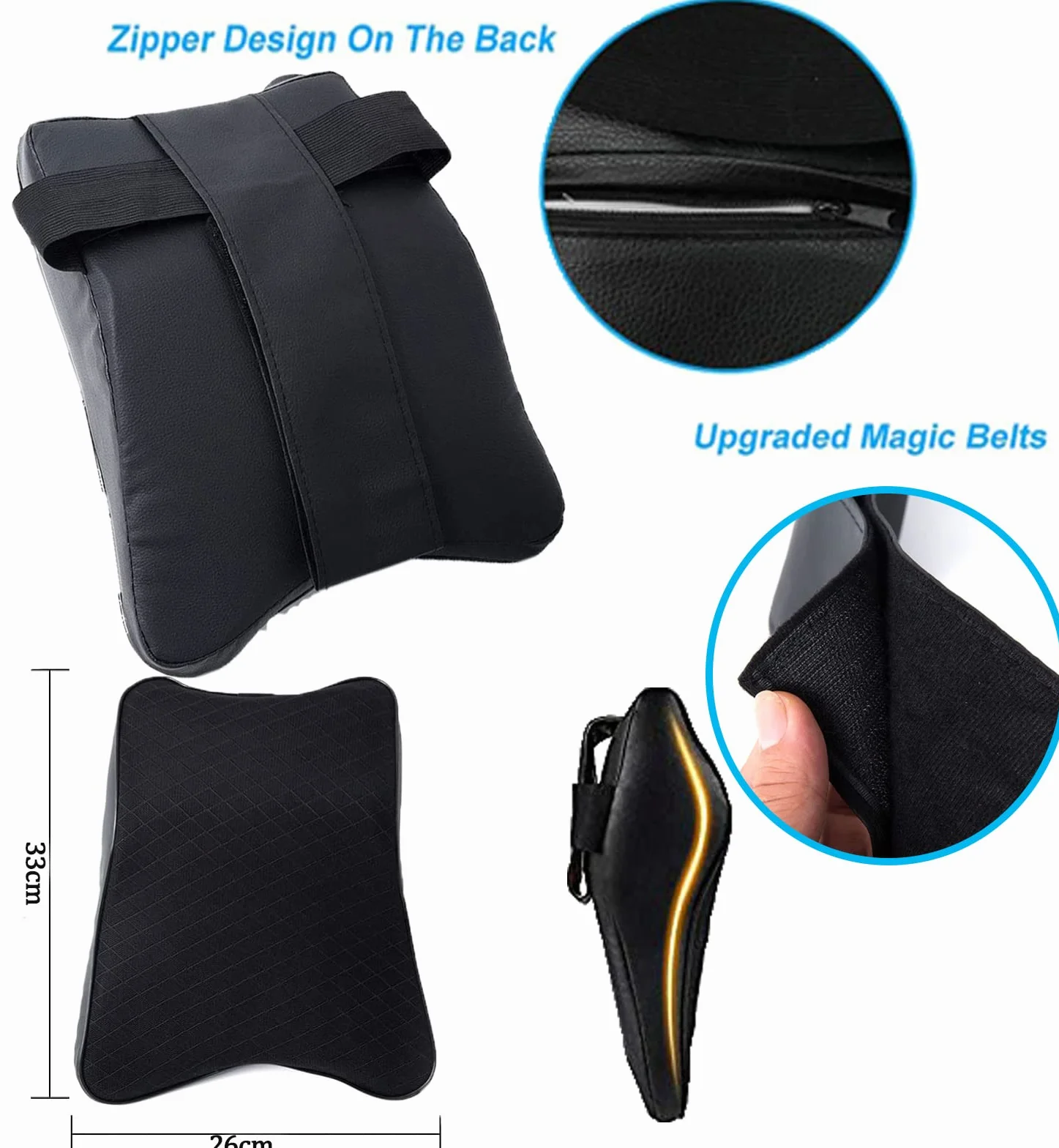 Zagłówek,Zagłówek Samochodowy, Podparcie szyi, Poduszka na Zagłówek Samochodowy, Car Seat Headrest - Ergonomiczna Pianka Memory,ulga przy zmęczeniu, oddychająca, zdejmowana poszewka na poduszkę