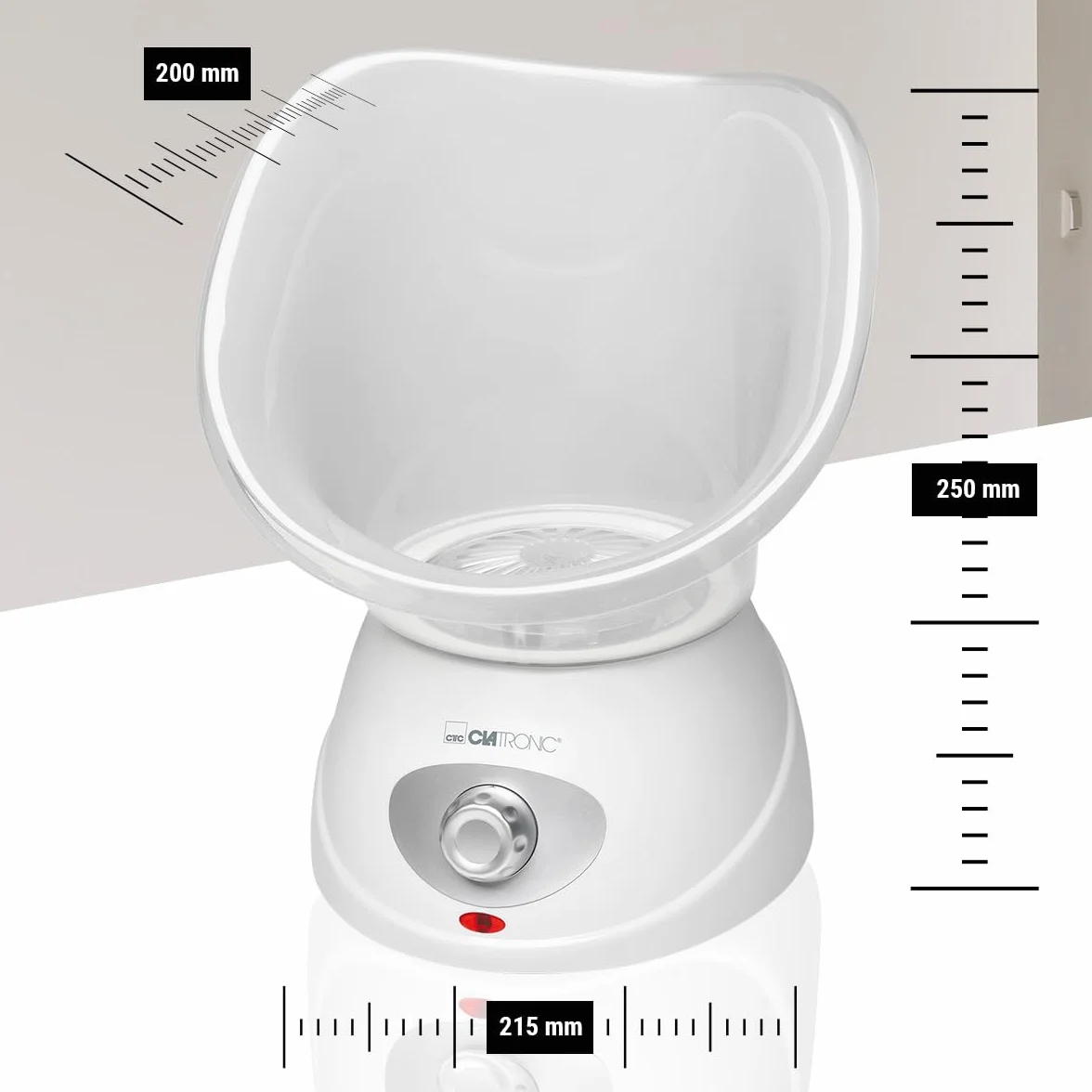 Clatronic GS 3656 Sauna do Twarzy z Inhalatorem i Nasadką Aromatyczną, Biały