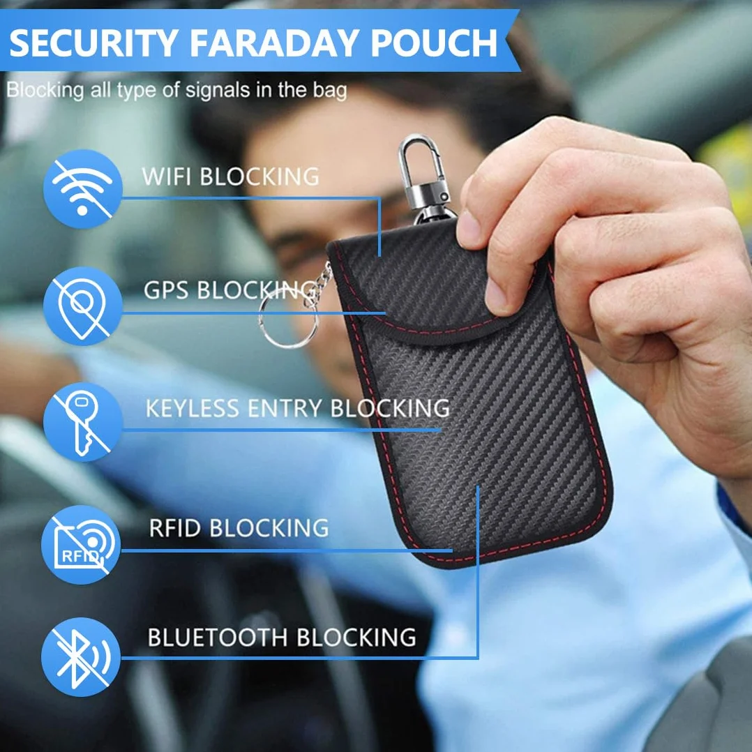 2 szt. etui na kluczyki samochodowe, etui blokujące sygnał kluczyka samochodowego, etui blokujące RFID, torba do zabezpieczenia samochodu, ochrona przed kradzieżą, zdalne wejście, ochrona bez