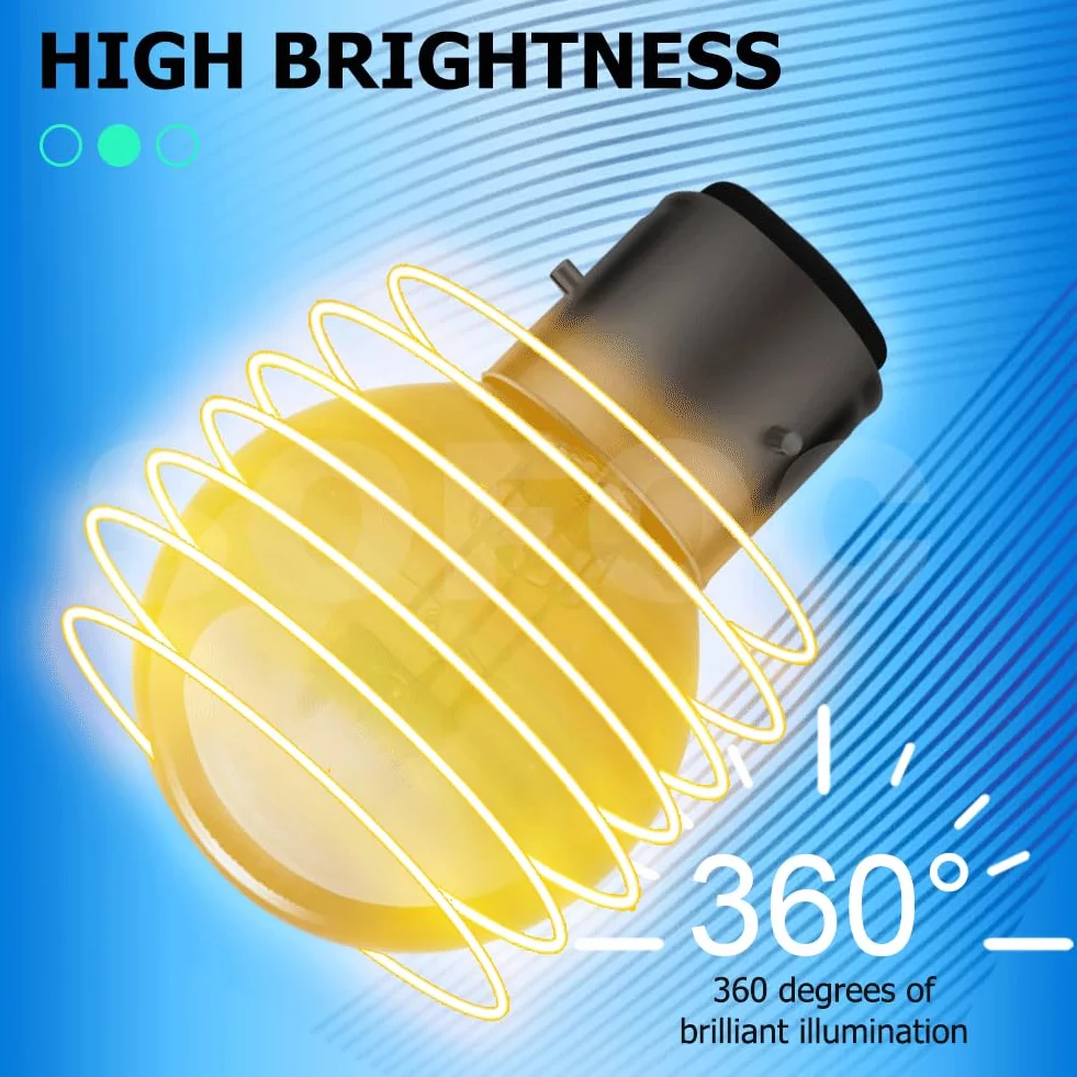 SOFOC Żarówka BA21D 6V 45/40W Halogenowa Motocyklowa G40 Żółty Bursztynowy Podwójny Włókien Światła Drogowe/Mijania 120° 3-Stykowa Podstawa Bagnetowa 1Szt