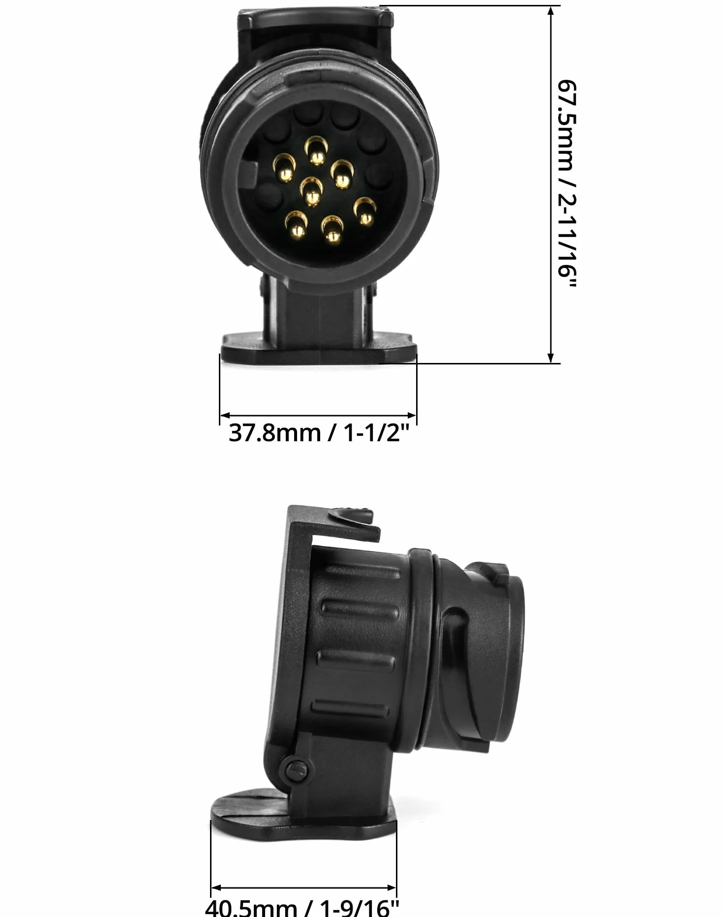 QWORK® Adapter 13 do 7 pinów, 12V wodoodporny adapter przyczepy 13 do 7 do sprzęgu przyczepy