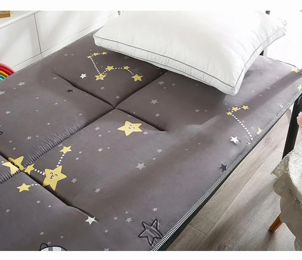 Japoński futon materac podłogowy składany tatami antypoślizgowy spód 150x200 cm fioletowy
