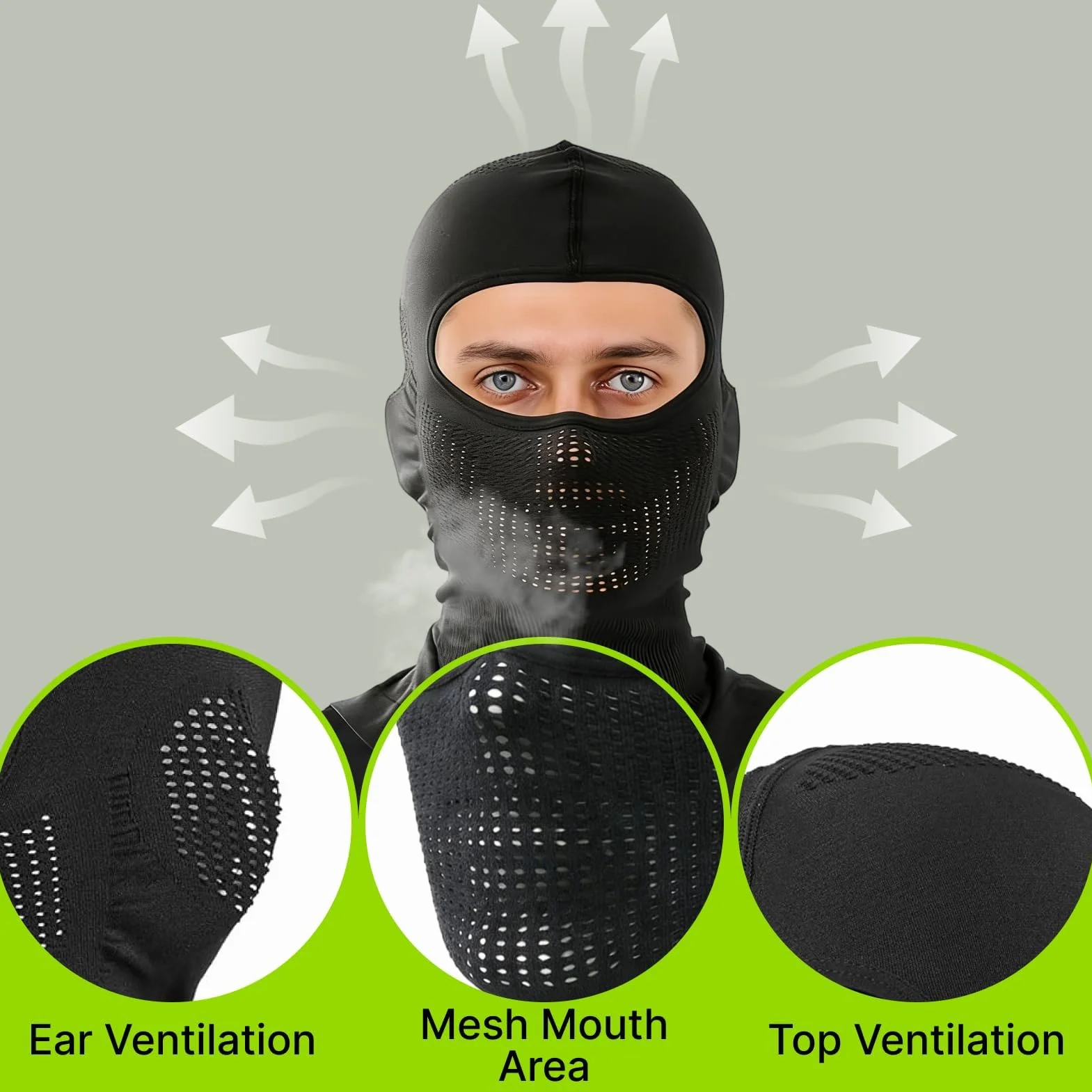 Kominiarka motocyklowa Balaclava do jazdy na rowerze, maska narciarska, oddychająca, odprowadzająca wilgoć, dla mężczyzn i kobiet, 4 warianty noszenia, unisex, na wiosnę, jesień i zimę