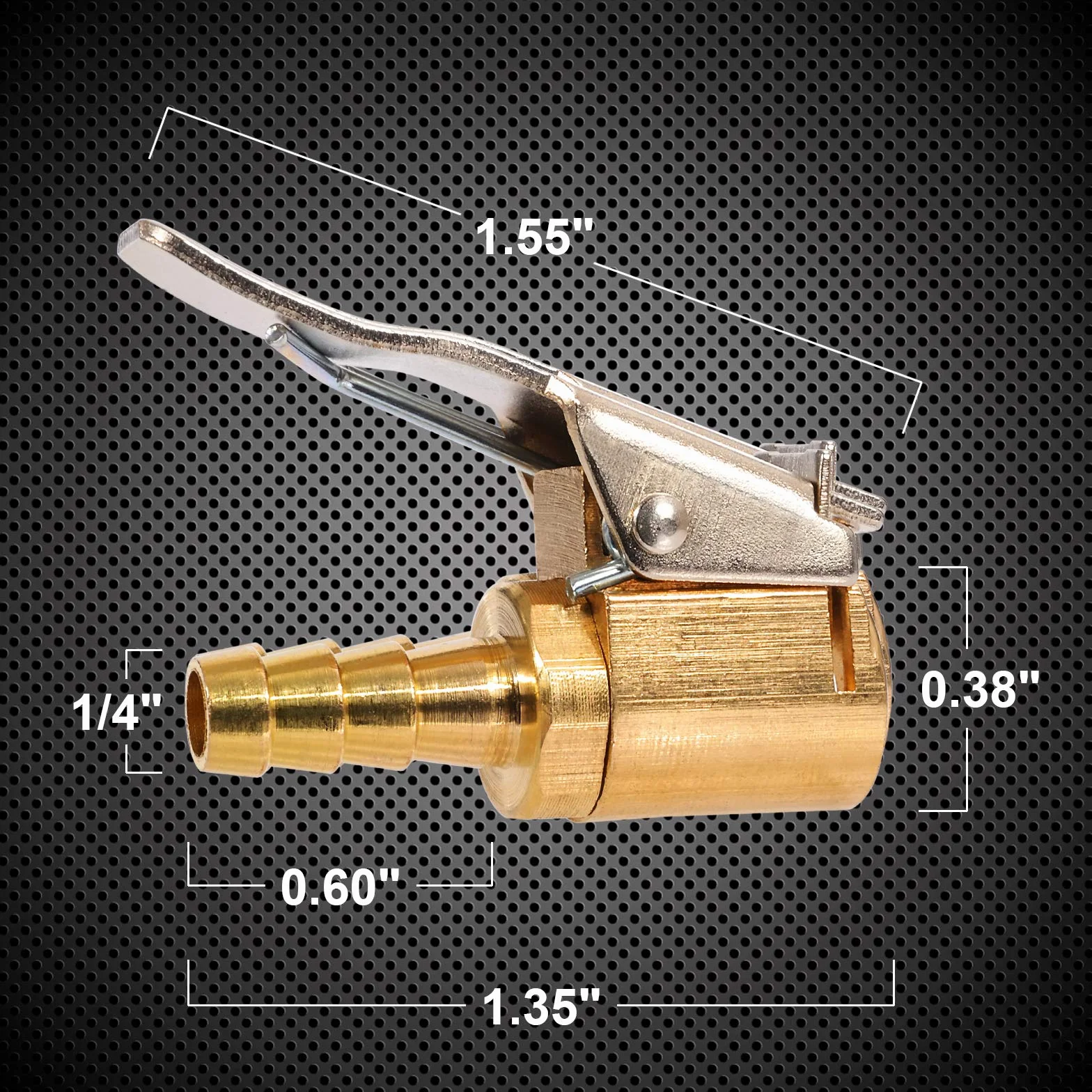 Toolwiz 2 sztuki 6 mm Air Chuck adapter dźwigni do wentylu samochodowego, 1/4" NPT, wąż do pompowania opon, mosiądz