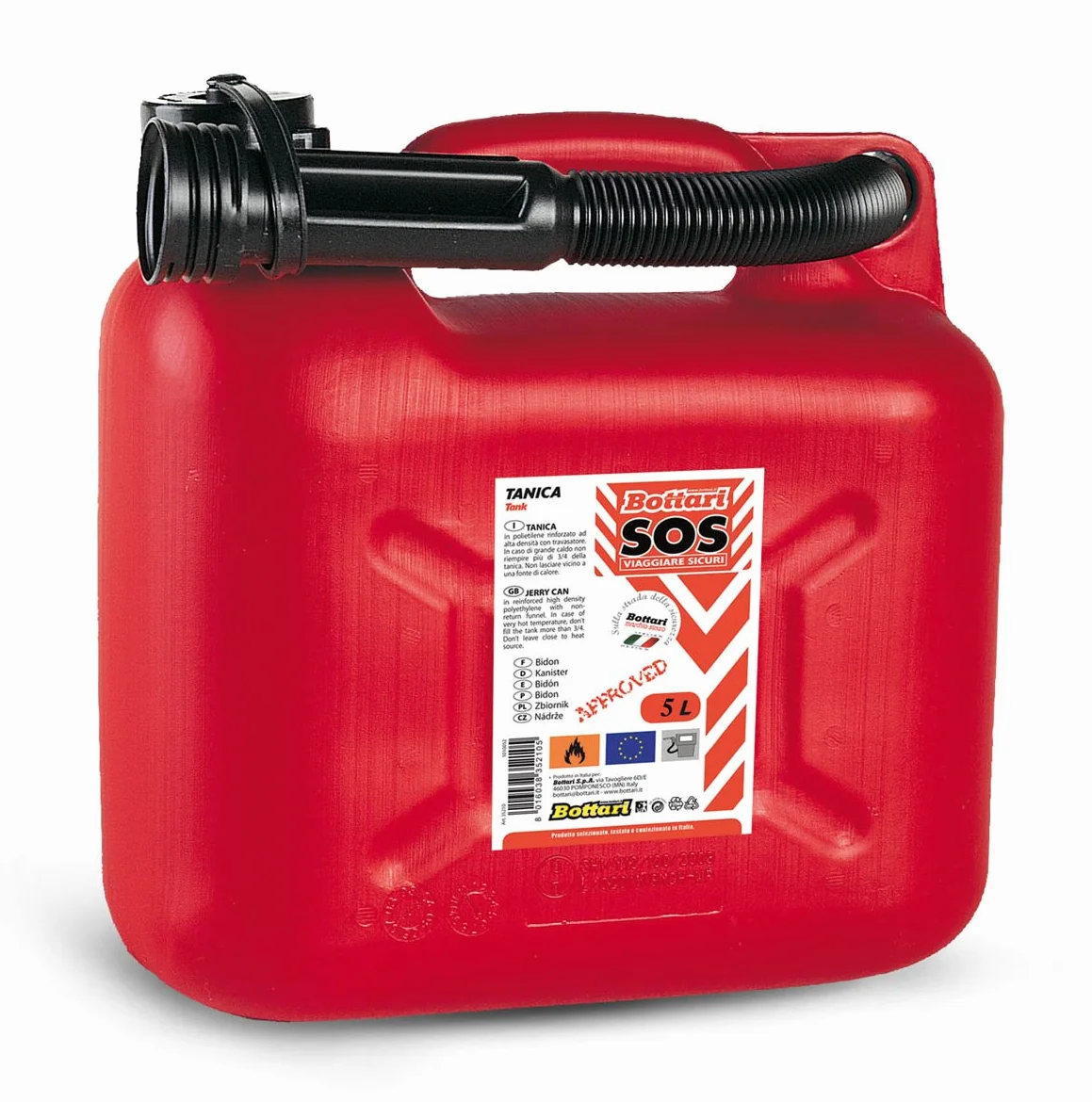 S.O.S. 35215 kanister na benzynę z lejkiem, 5 litrów