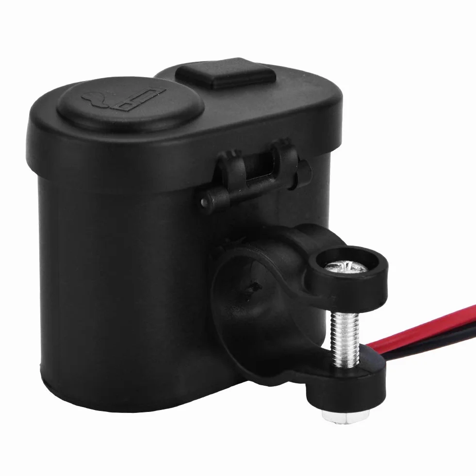 Cryfokt 12-24 V Gniazdo Zapalniczki Motocyklowej Ładowarka USB Wysoki Prąd Wyjściowy do Telefonów Wodoodporna Obudowa Nadaje się do Samochodów, Motocykli Materiał ABS