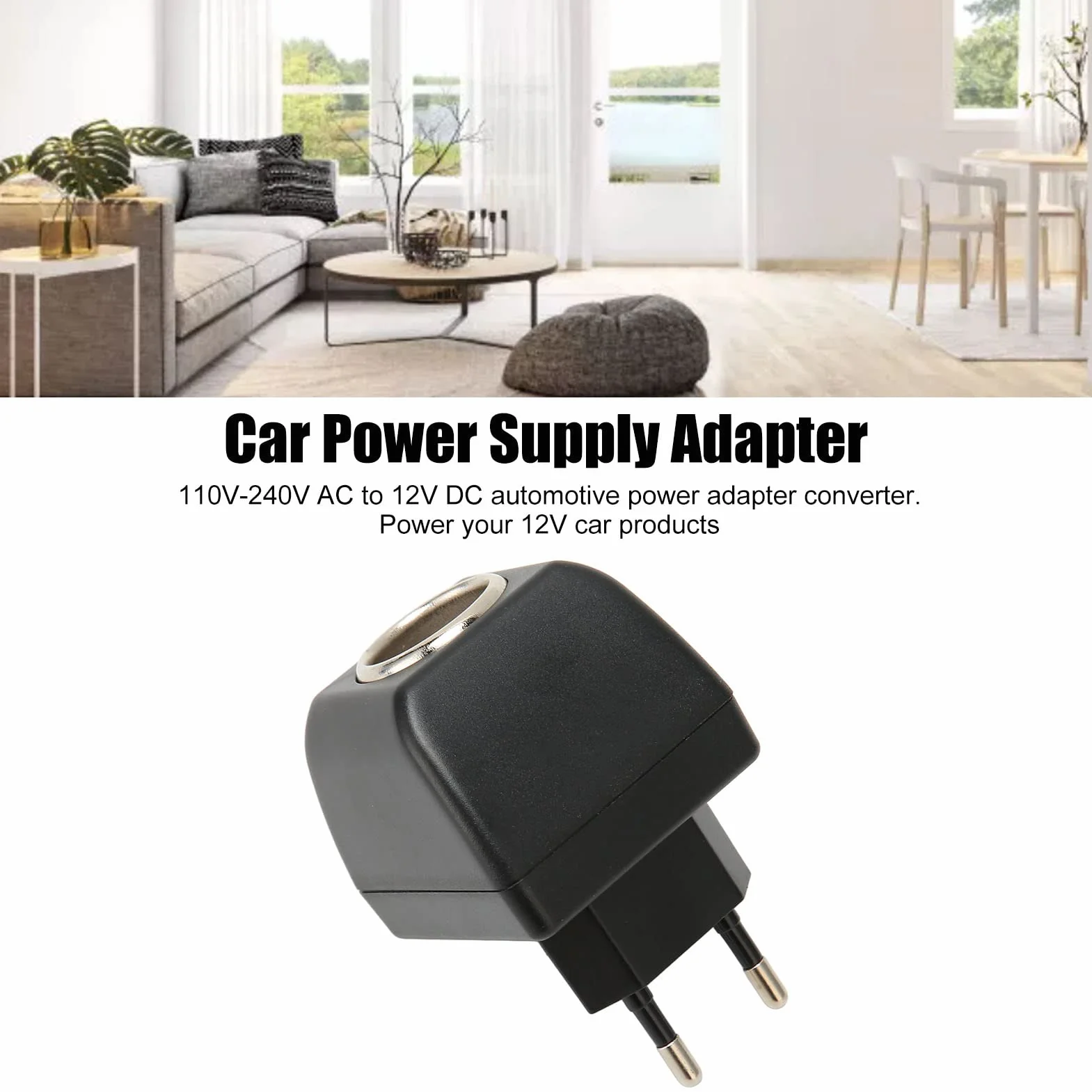 Konwerter AC na DC, 110 do 220 V 12 V Gniazdo Zapalniczki Samochodowej Zasilacz ze Wskaźnikiem LED, AC DC Adapter Zasilacza Transformator do Odkurzacza Samochodowego, Lodówka