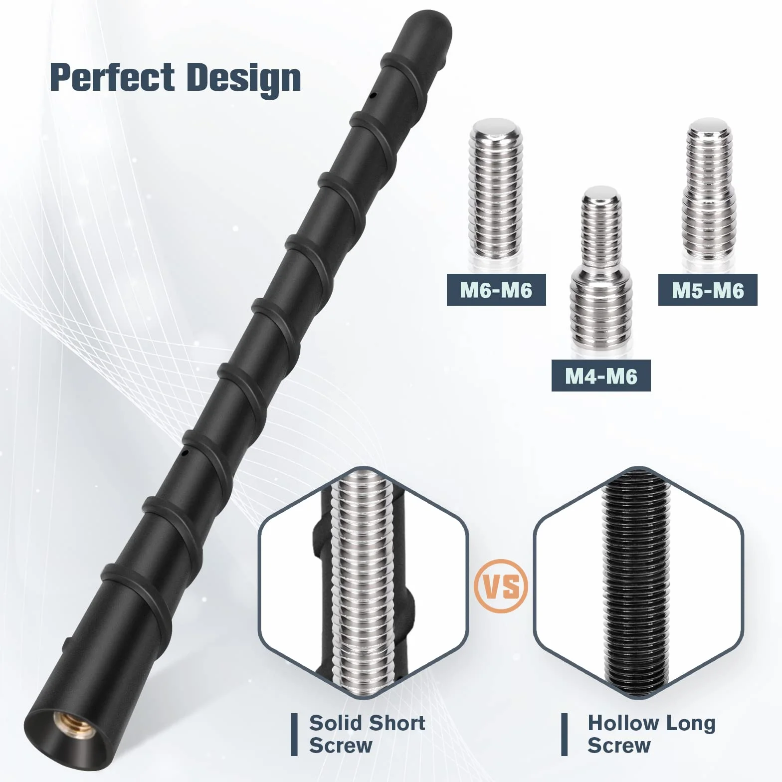 PAIRIER krótka 20cm samochodowa antena dachowa Uniwersalna antena dachowa samochodowa dla optymalnego odbioru AM/FM z M4, M5, M6 Superkompatybilność