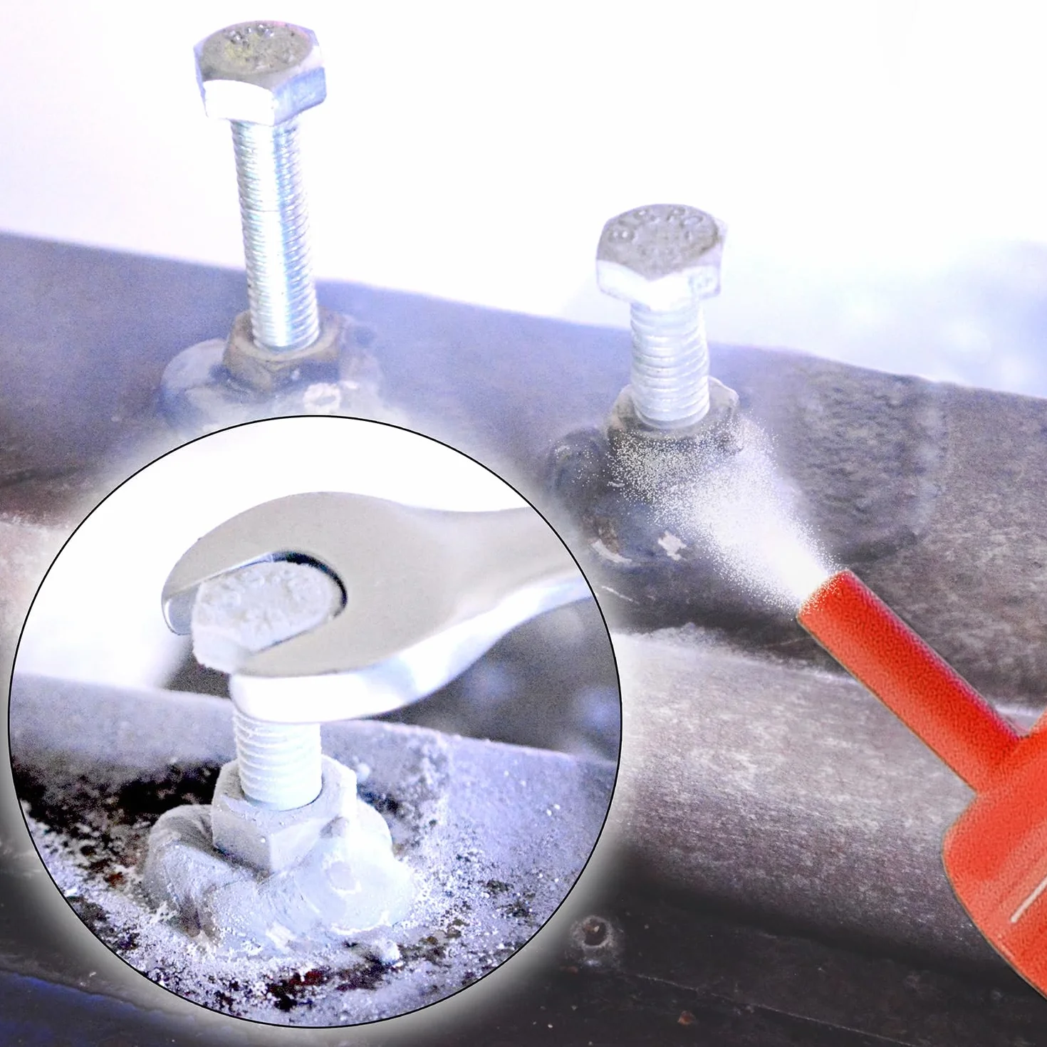 AABCOOLING Rust Off Ice 1x 500ml - Szybki odrdzewiacz z efektem zamrażania -40°C, Usuwa rdzę, Luzuje zapieczone śruby i nakrętki, Inhibitor rdzy, Neutralizator rdzy, Środek antykorozyjny w spray-u