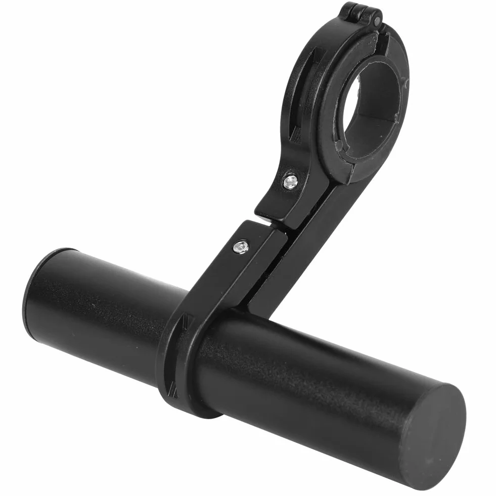 CHICIRIS Przedłużenie Kierownicy Roweru, Wspornik Przedłużający ze Stopu Aluminium 10 Cm do Telefonu z lampką rowerową, ze śrubą Stali Nierdzewnej i wzmocnioną konstrukcją (BLACK)