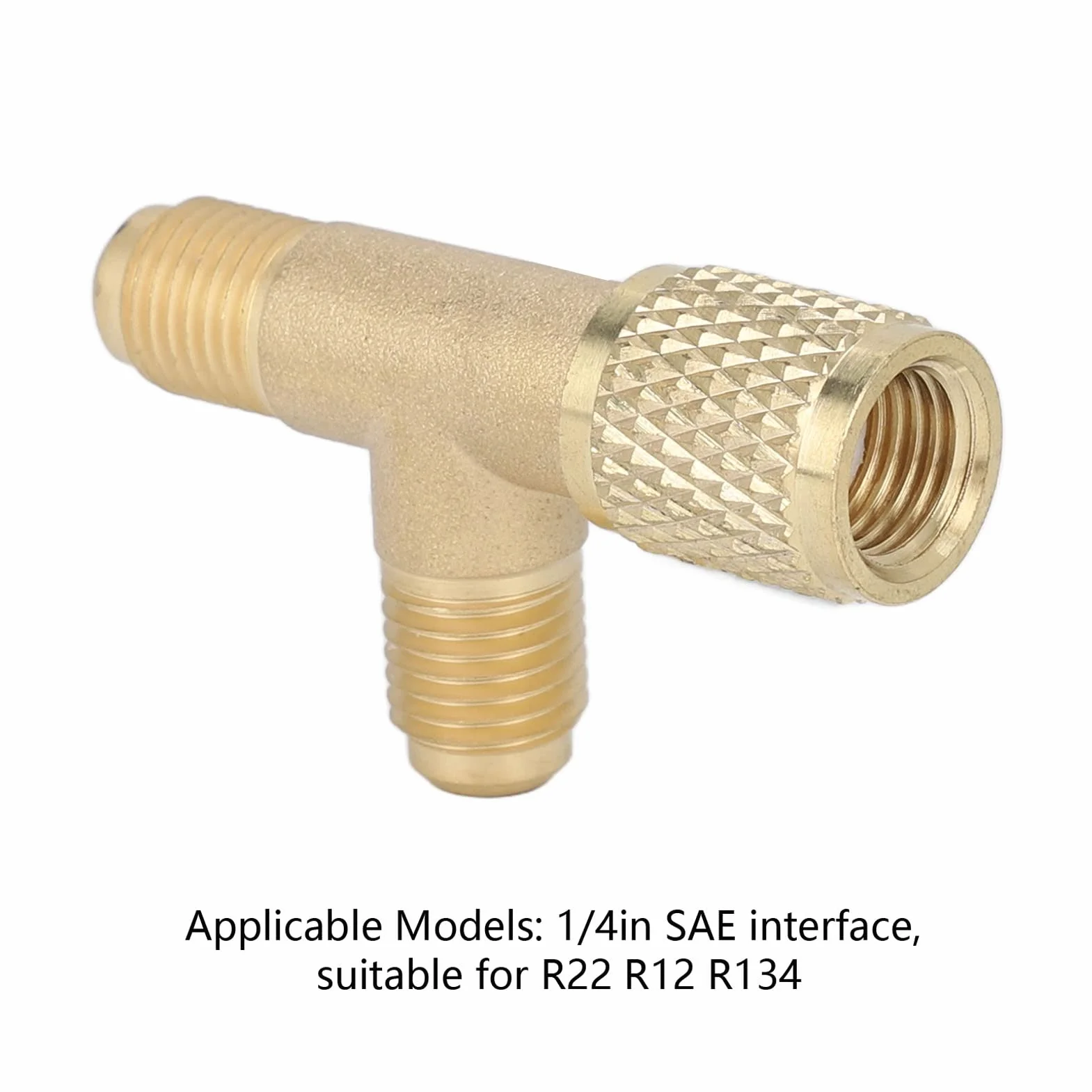 Ejoyous Adapter rdzenia zaworu T rdzeń zaworu mosiądz 1/4" SAE stabilna konstrukcja stabilna wydajność szybki dostęp do złącza koszulka do R22 R12 R134