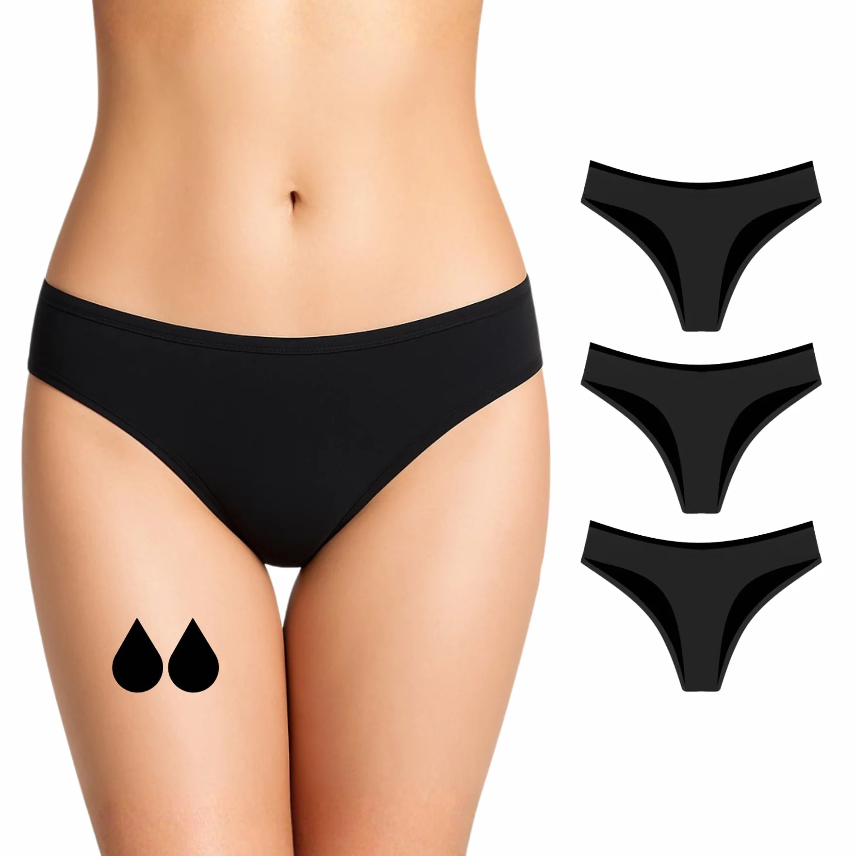 Absorbujące Majtki Menstruacyjne Bawełna Ekologiczne XXS/4XL