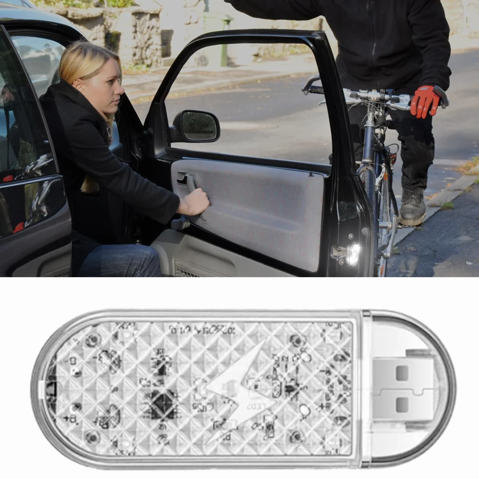 Magnetyczna lampka LED z czujnikiem powitalnym do drzwi samochodu, oświetlenie projektora USB