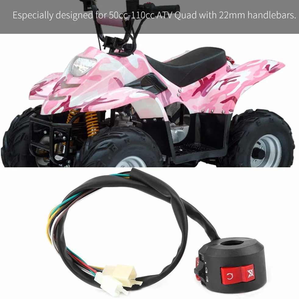 przełącznik na kierownicę motocykla, przełącznik na lewą kierownicę motocykla Start ON-OFF włącznik światła dla ATV Quad