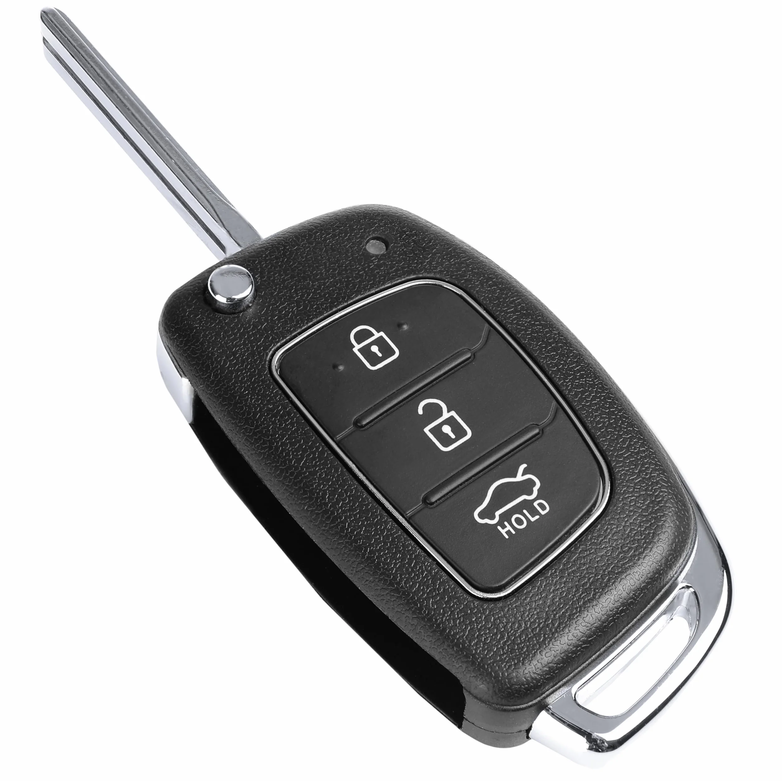 FINTERRY Obudowa Kluczyka Samochodowego kompatybilna z Hyundai i10 i20 i30 i40 ix35 Elantra Tucson Santa Fe – Zamiennik Pilota Składana Obudowa Klucza 3 Przyciski