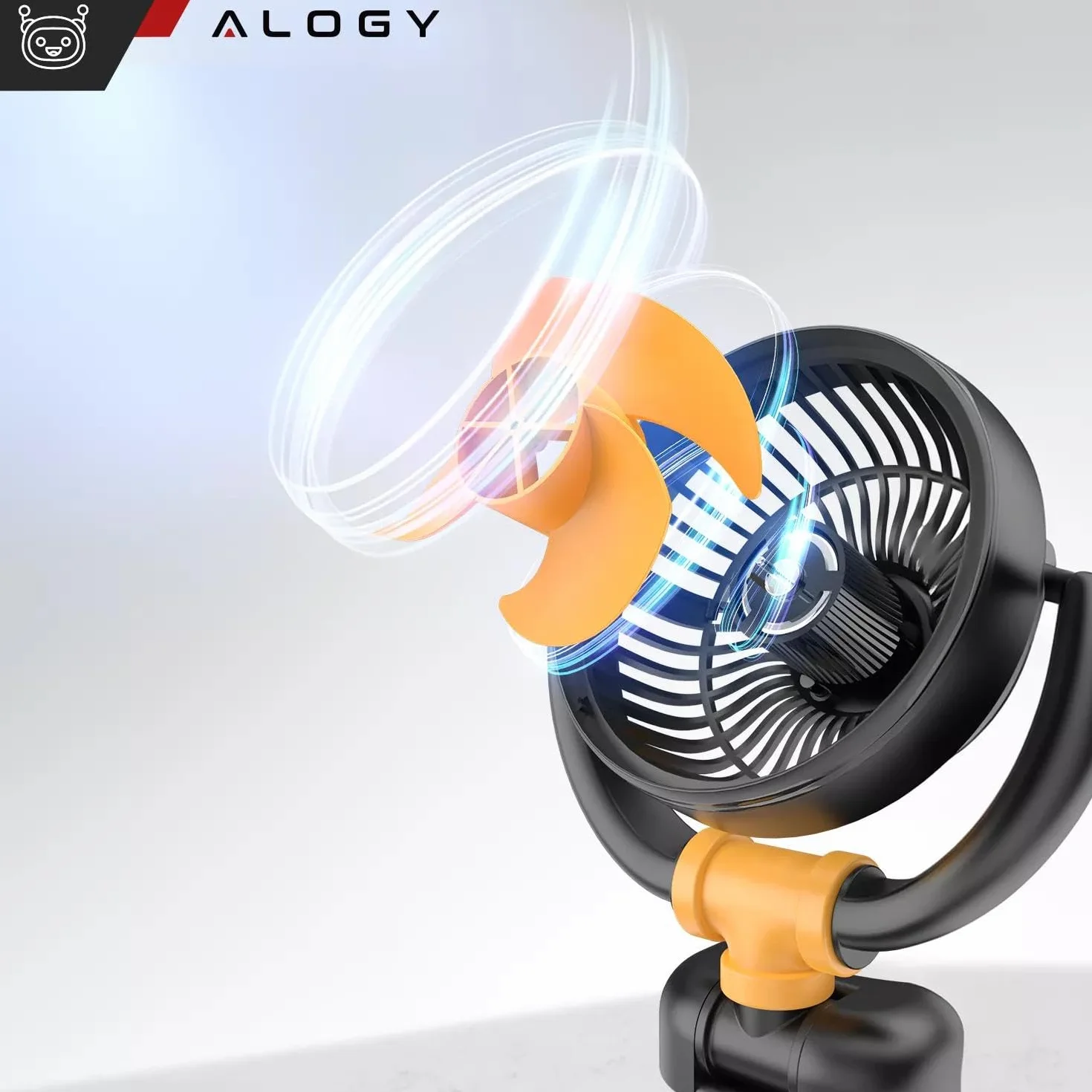 Alogy Wentylator Samochodowy Mini Mały Wiatrak Pod Zapalniczkę Regulacja 360 12V