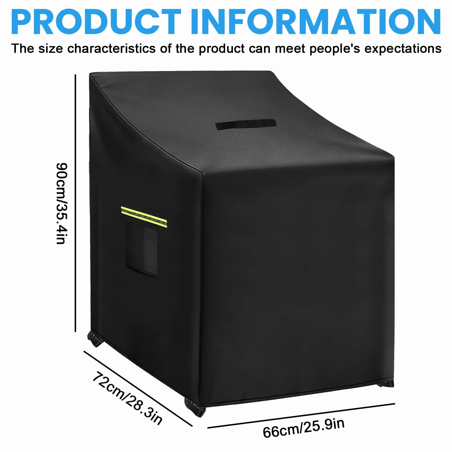 Pokrowiec na chodzik wodoszczelny 72 x 66 x 90 cm 420d Oxford fluorescencyjne poręcze