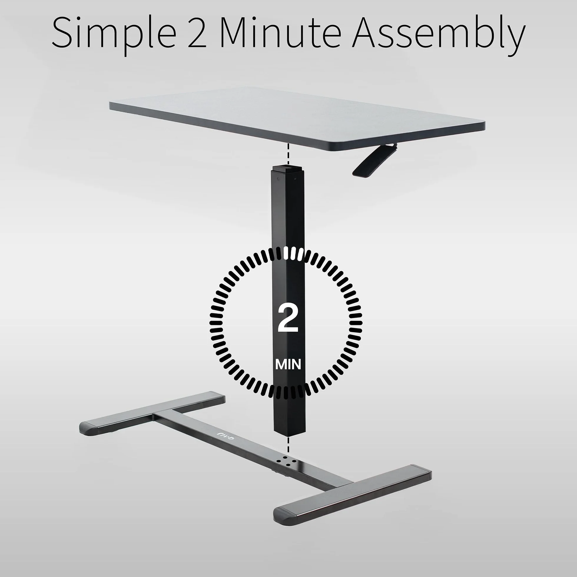 VIVO Pneumatyczny stolik na laptopa 32x16 cali mobilny pulpit z ukrytymi kółkami czarny CART-V02L