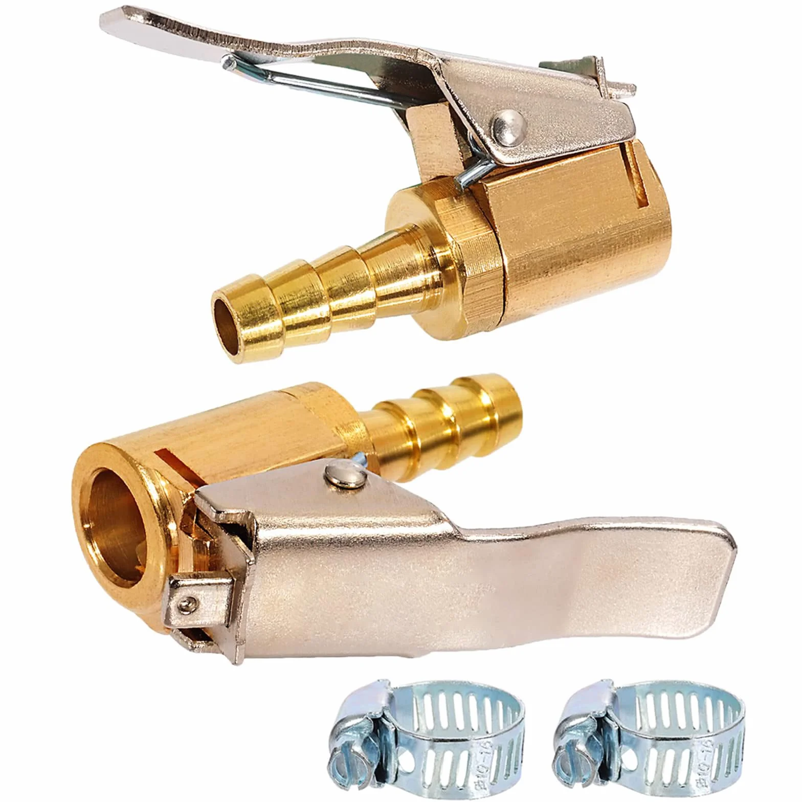Toolwiz 2 sztuki 6 mm Air Chuck adapter dźwigni do wentylu samochodowego, 1/4" NPT, wąż do pompowania opon, mosiądz
