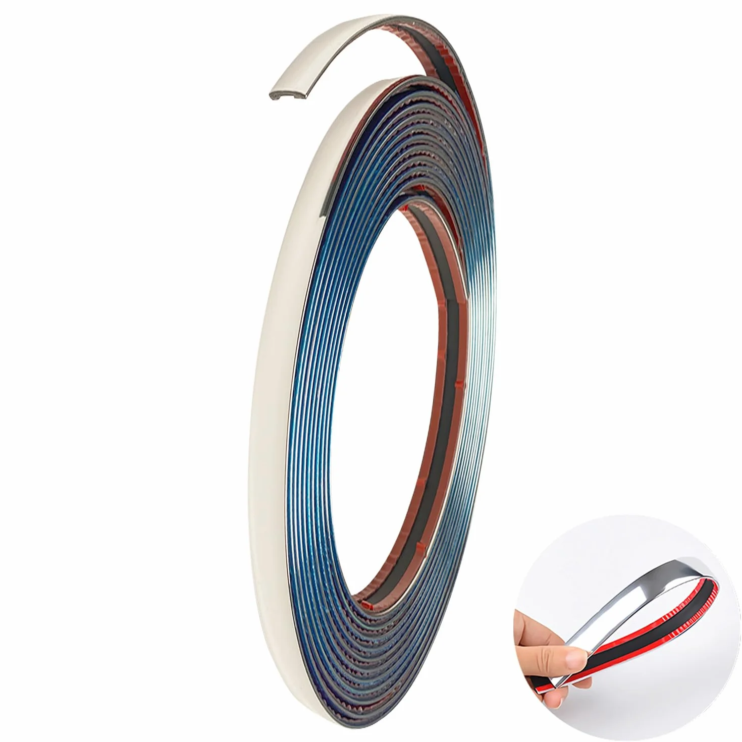 Chrom listwa wykończeniowa 8 mm*5 m chromowana różdżka do okien dekoracji zewnętrznych (5M, 8 mm)