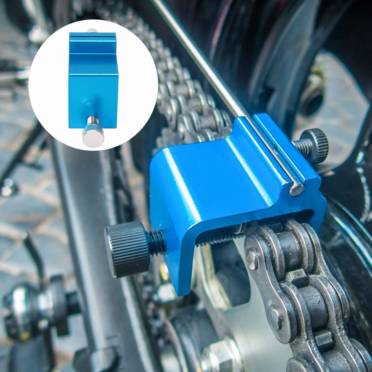 Aramox Narzędzie do Wyrównywania łańcucha Motocyklowego Regulacja łańcucha Zębatego, Regulator Korektora łańcucha Inne dla Różnych Motocykli Atv