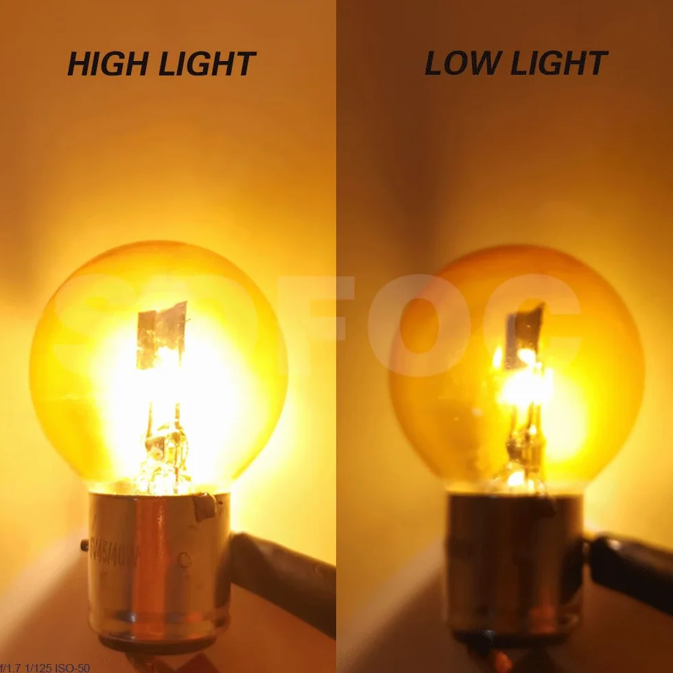 SOFOC Żarówka BA21D 6V 45/40W Halogenowa Motocyklowa G40 Żółty Bursztynowy Podwójny Włókien Światła Drogowe/Mijania 120° 3-Stykowa Podstawa Bagnetowa 1Szt