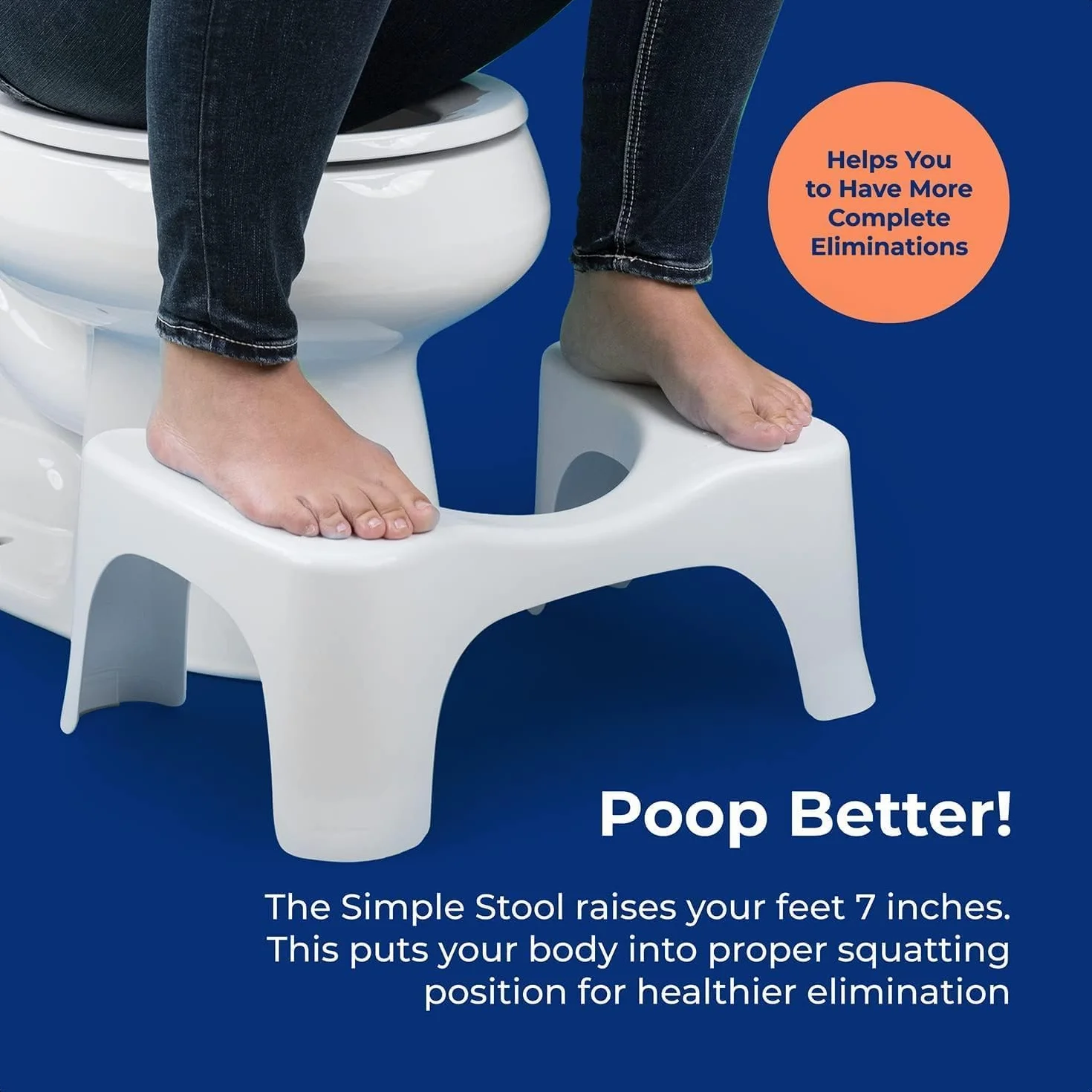 Squatty Potty Simple SP-SIMPLE-OS Taboret Łazienkowy 7-Cali Biały
