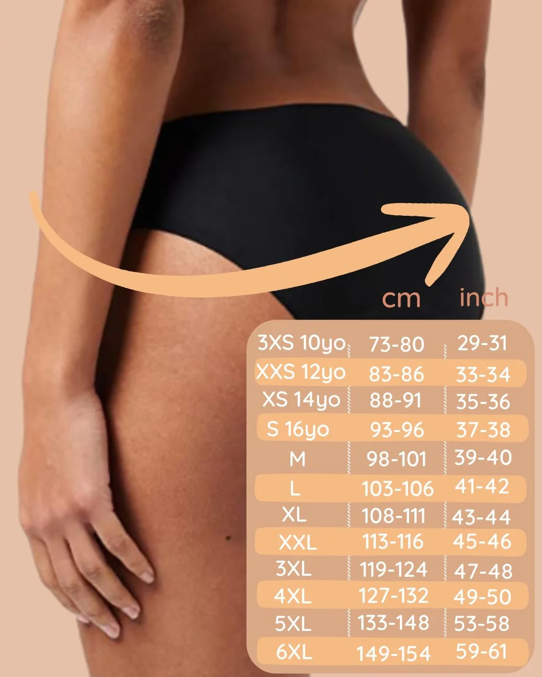 Absorbujące Majtki Menstruacyjne Bawełna Ekologiczne XXS/4XL