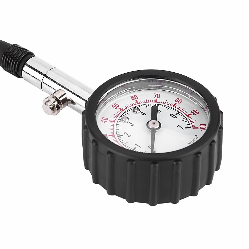 Akozon - Manometr do opon samochodów osobowych, ciężarowych, motocykli, rowerów (0-100psi, 0-7kg / cm2)