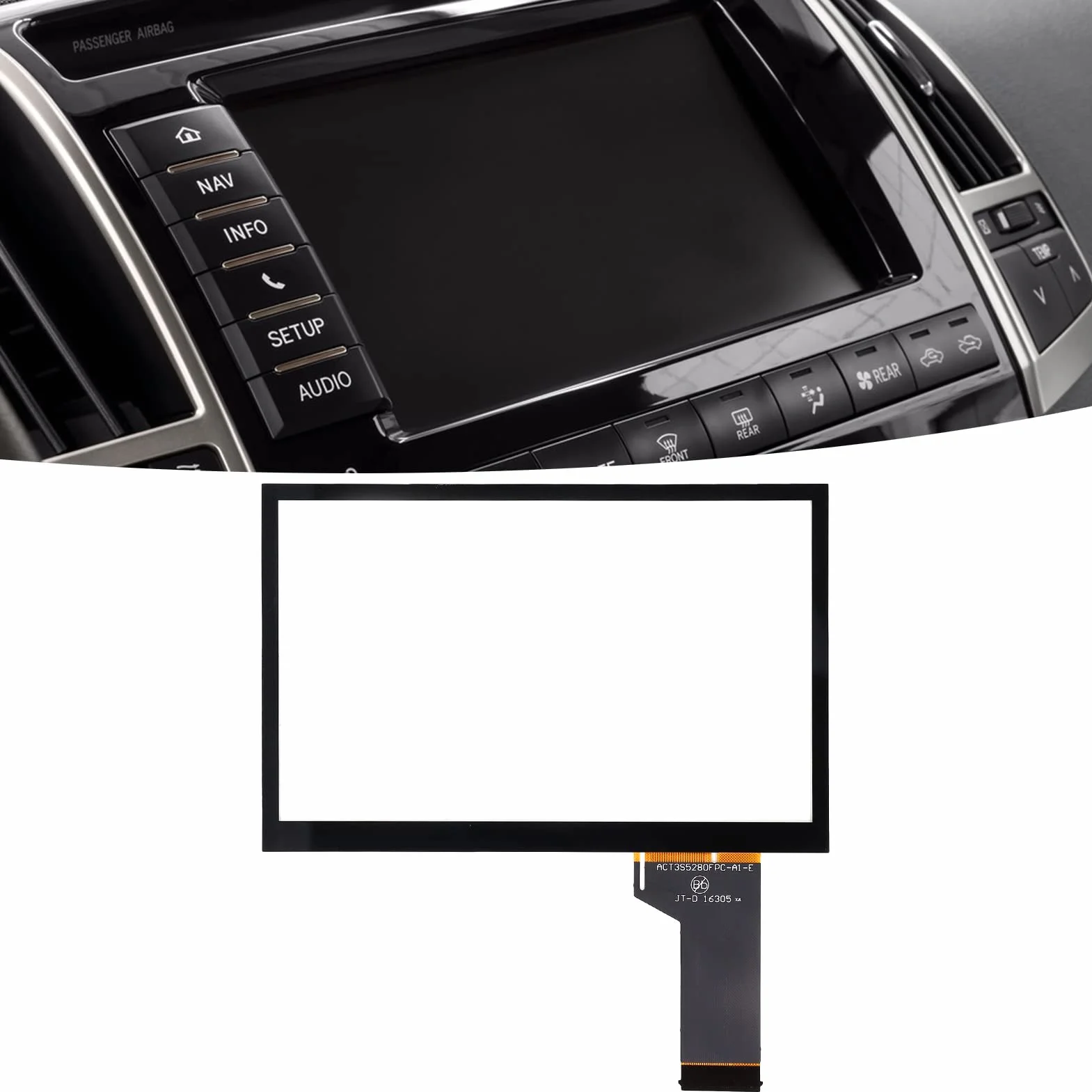 Ekran Dotykowy Nawigacji dla MIB, Samochodowy Ekran Dotykowy LCD Digitizer CD DVD Wymiana Ekranu Dotykowego, TDO WVGA0633F00039, TDO WVGA0633F00045