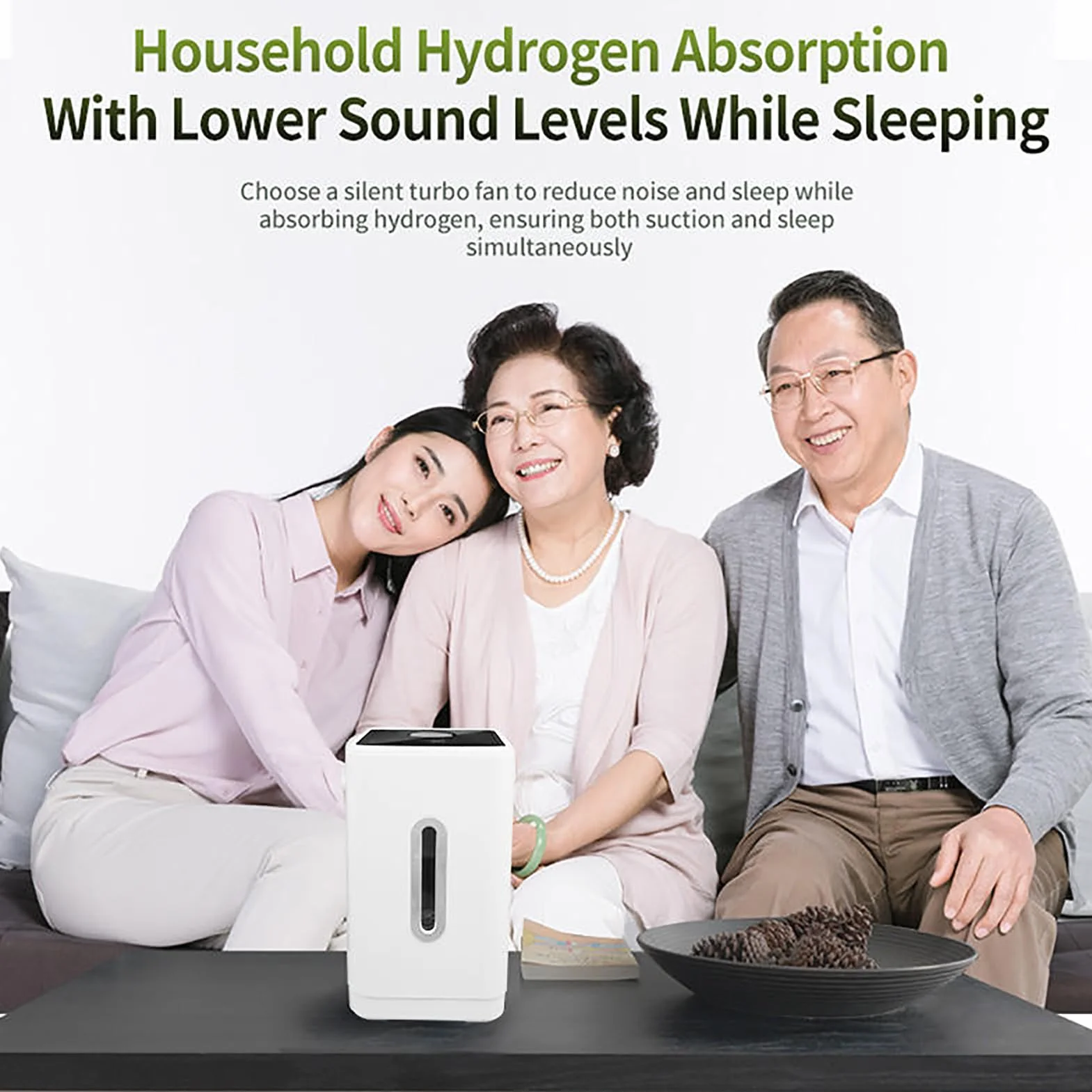 Przenośny inhalator wodoru 225-450 ml/min dwukanałowy system separacji czystość 99,99% regulowany timer 300ml/min