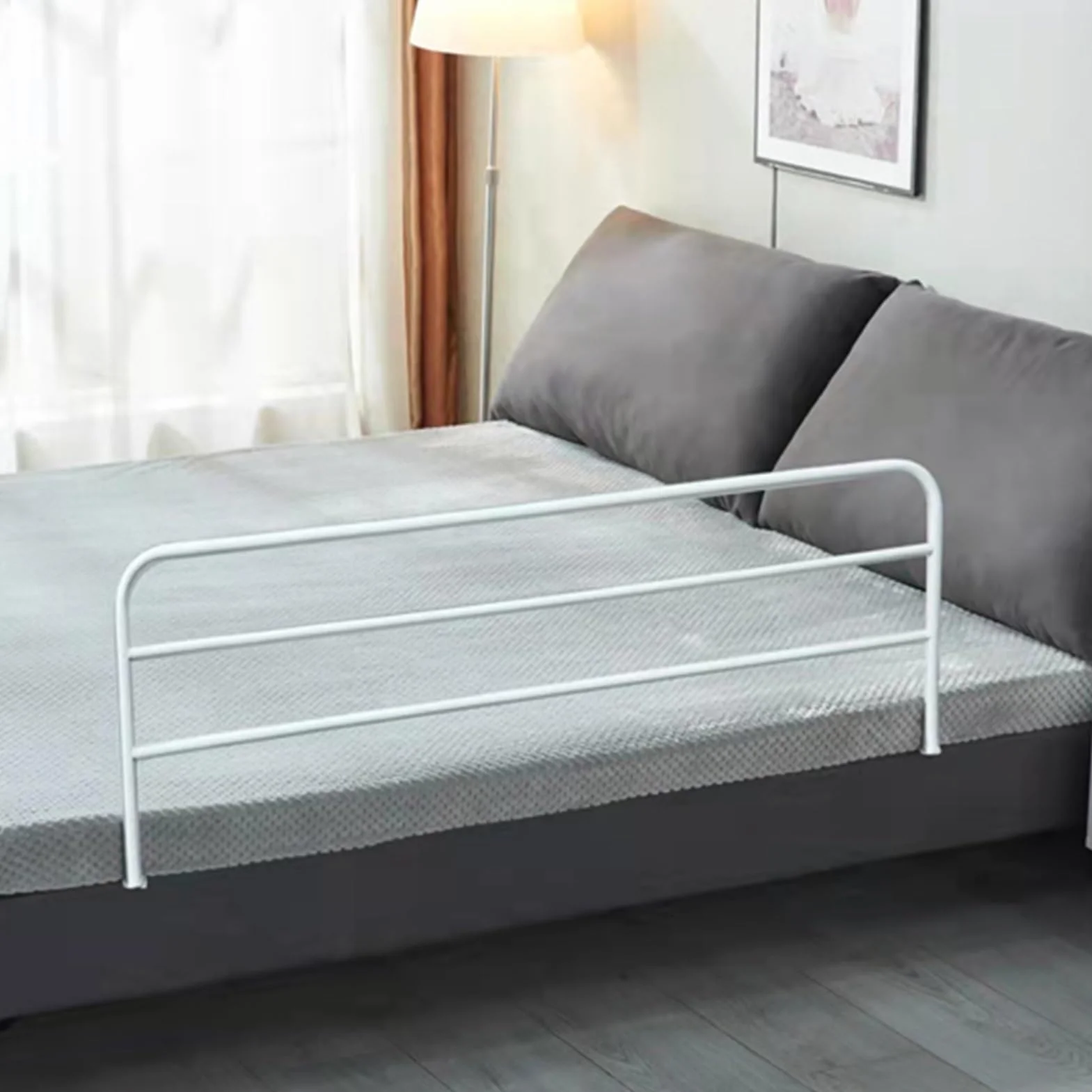 Poręcze Zabezpieczające Do Łóżka 120x40cm, Barierki Antypoślizgowe z Regulacją Wysokości