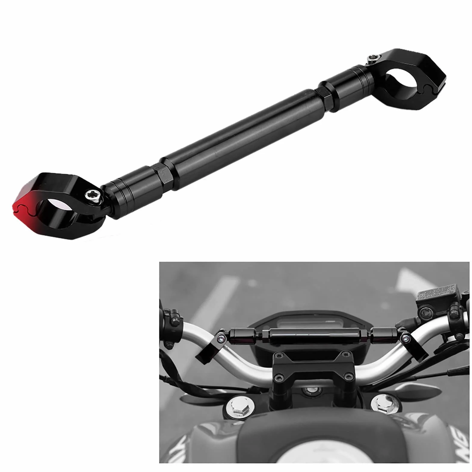 Uniwersalna Kierownica Motocyklowa ze Stopu Aluminium Crossbar 22 mm Czarna