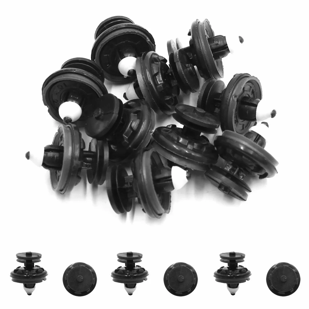 uxcell 10 szt. 6Q0868243 8 mm czarne plastikowe nity klipsy zderzak błotnik zapięcie do Audi