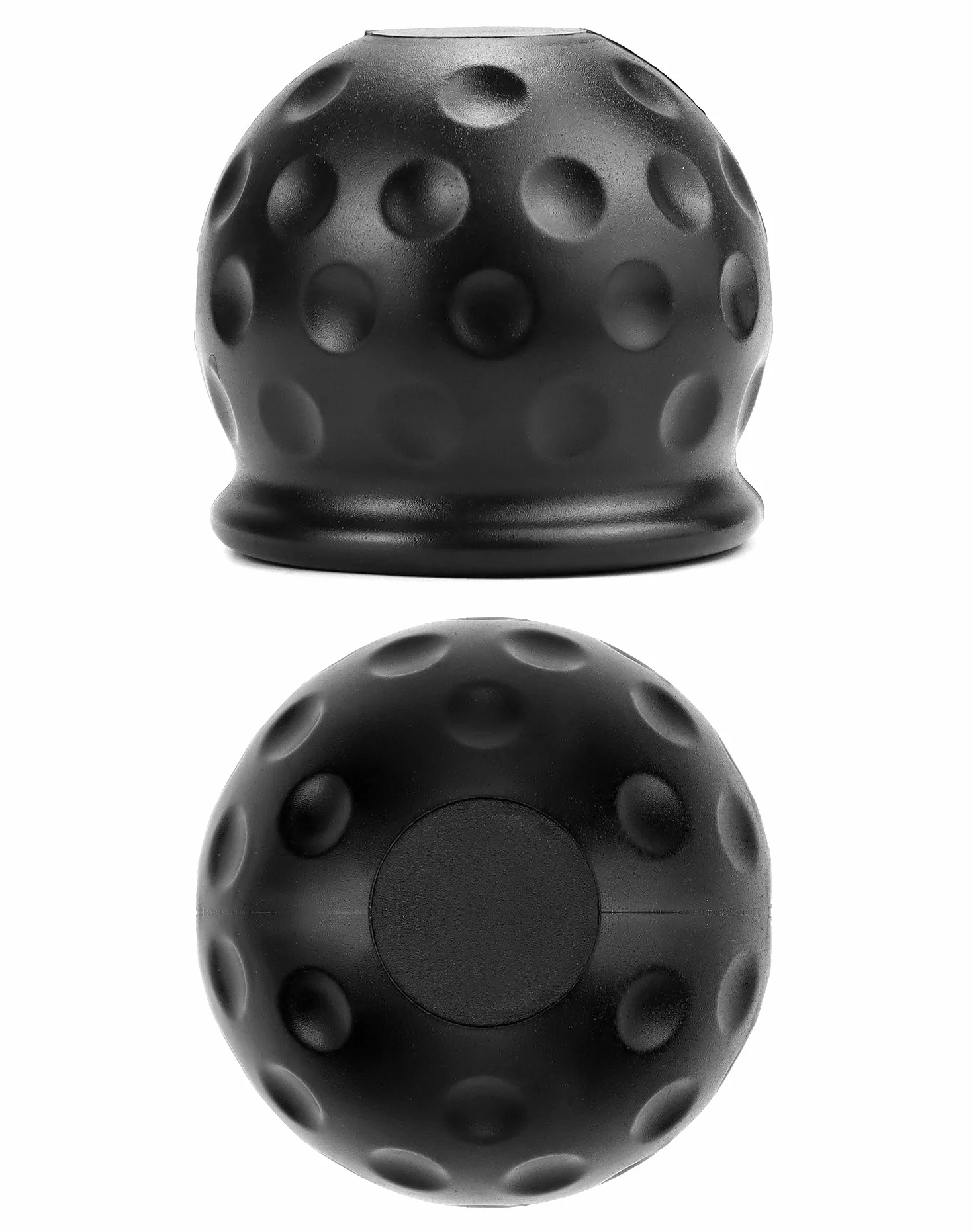 QWORK® Zestaw 4 osłon zaczepu przyczepy, gumowej osłony zaczepu przyczepy 50 mm, głowicy kulowej zaczepu przyczepy do przyczep, samochodów osobowych, ciężarówek i pojazdów kempingowych (czarny)