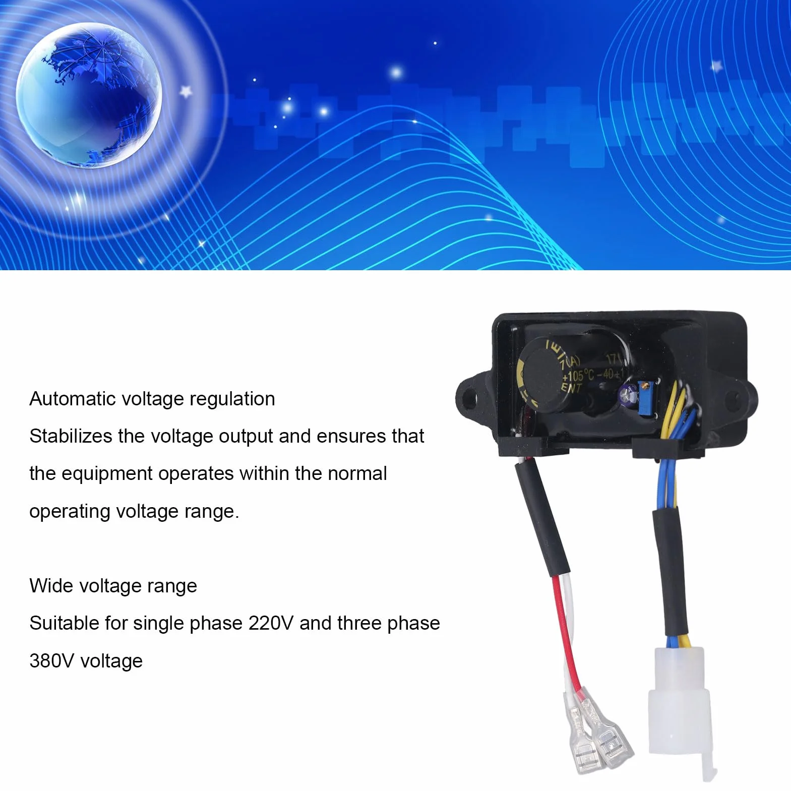 Automatyczny Regulator Napięcia AVR, Pojedynczy Trójfazowy Regulator Napięcia Generatora 220 V 380 V, Akcesoria do Prostownika Alternatora