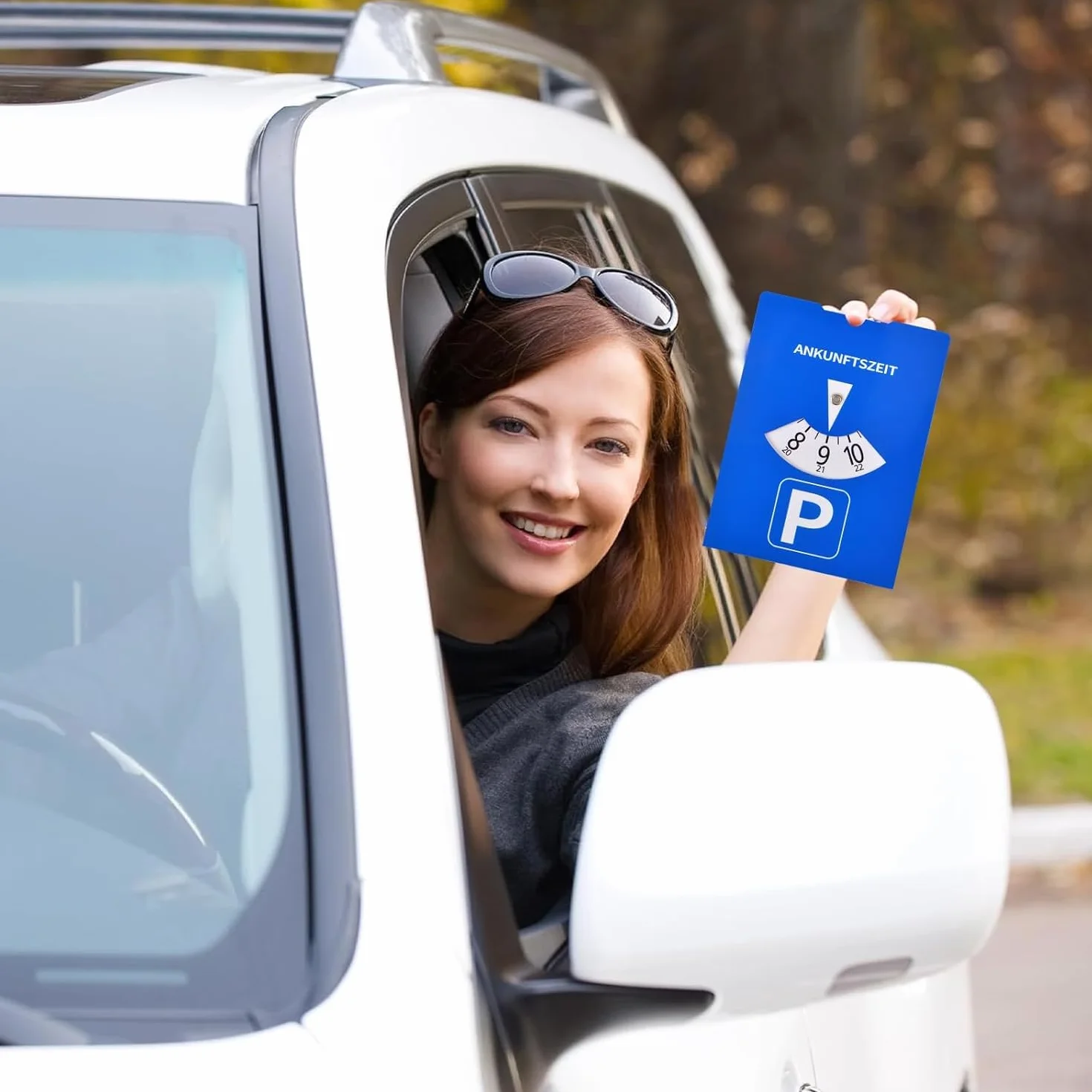 10 sztuk Tarcza parkingowa z papieru 11x15cm Niebieska Tarcza parkingowa Samochodu Zegar parkingowy Dysk parkingowy Z papieru Dla pojazdów Samochodu Parkowanie Tarcza parkowania Zegar parkingowy